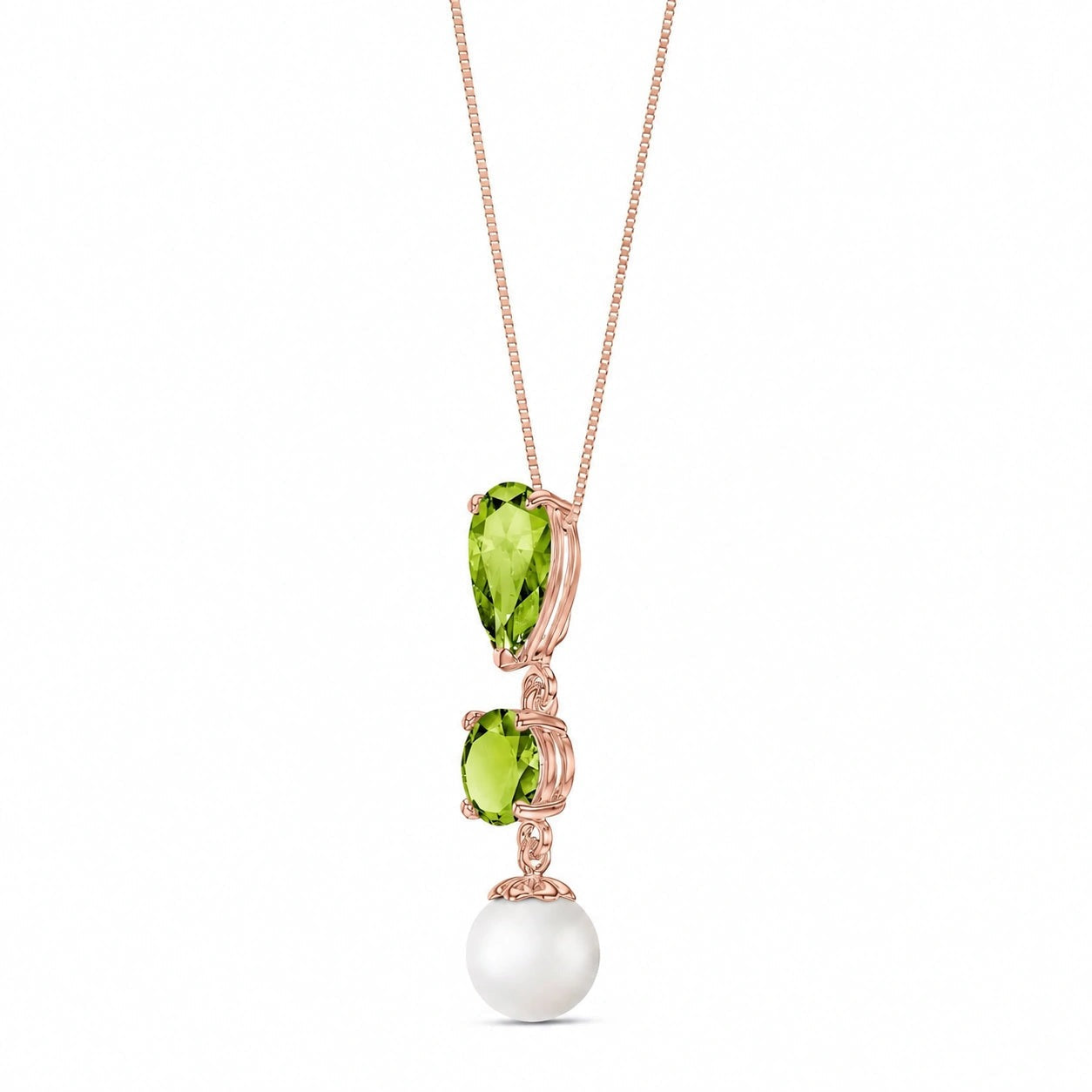 Rose Gold Atelier Necklace Peridot 10K — Domitilla