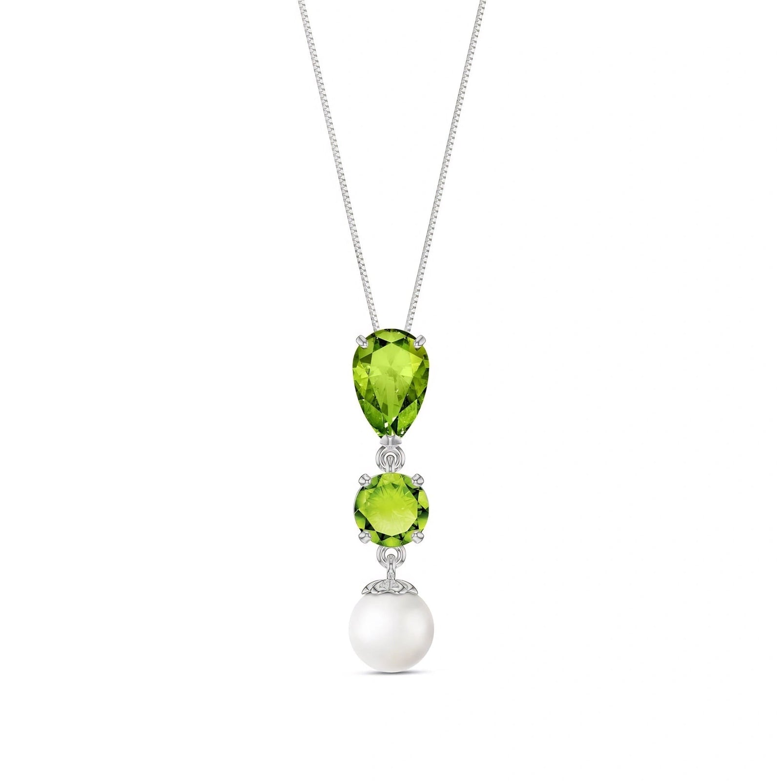 White Gold Atelier Necklace Peridot 10K — Domitilla
