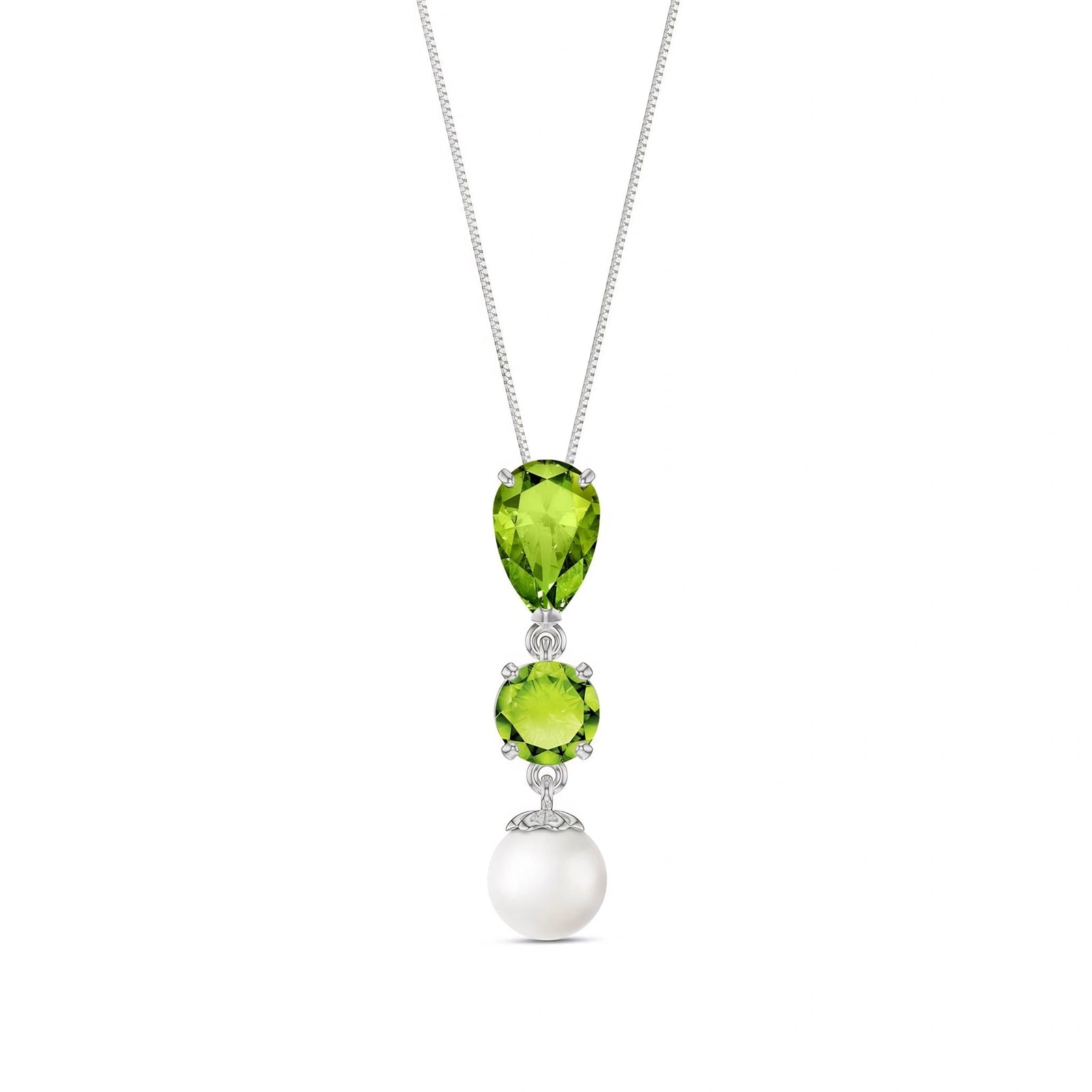 White Gold Atelier Necklace Peridot 10K — Domitilla