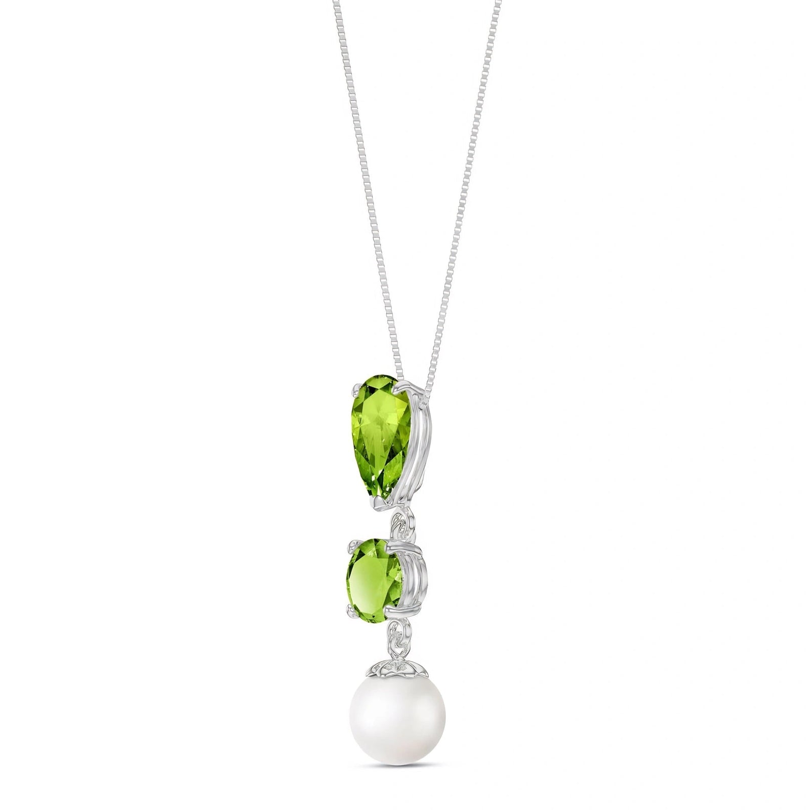 White Gold Atelier Necklace Peridot 10K — Domitilla