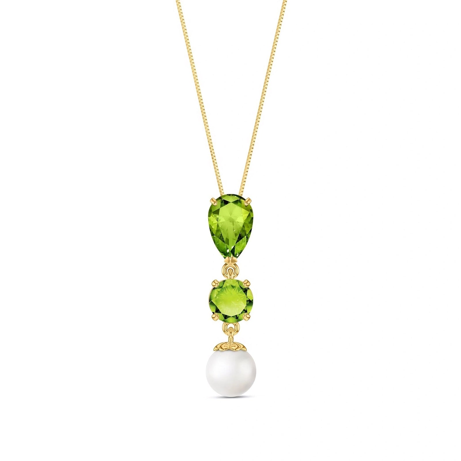 Yellow Gold Atelier Necklace Peridot 10K — Domitilla