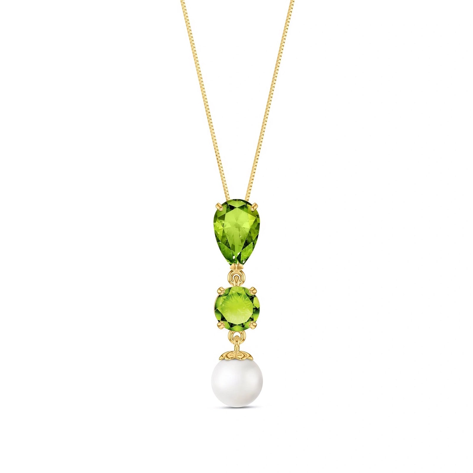 Yellow Gold Atelier Necklace Peridot 10K — Domitilla