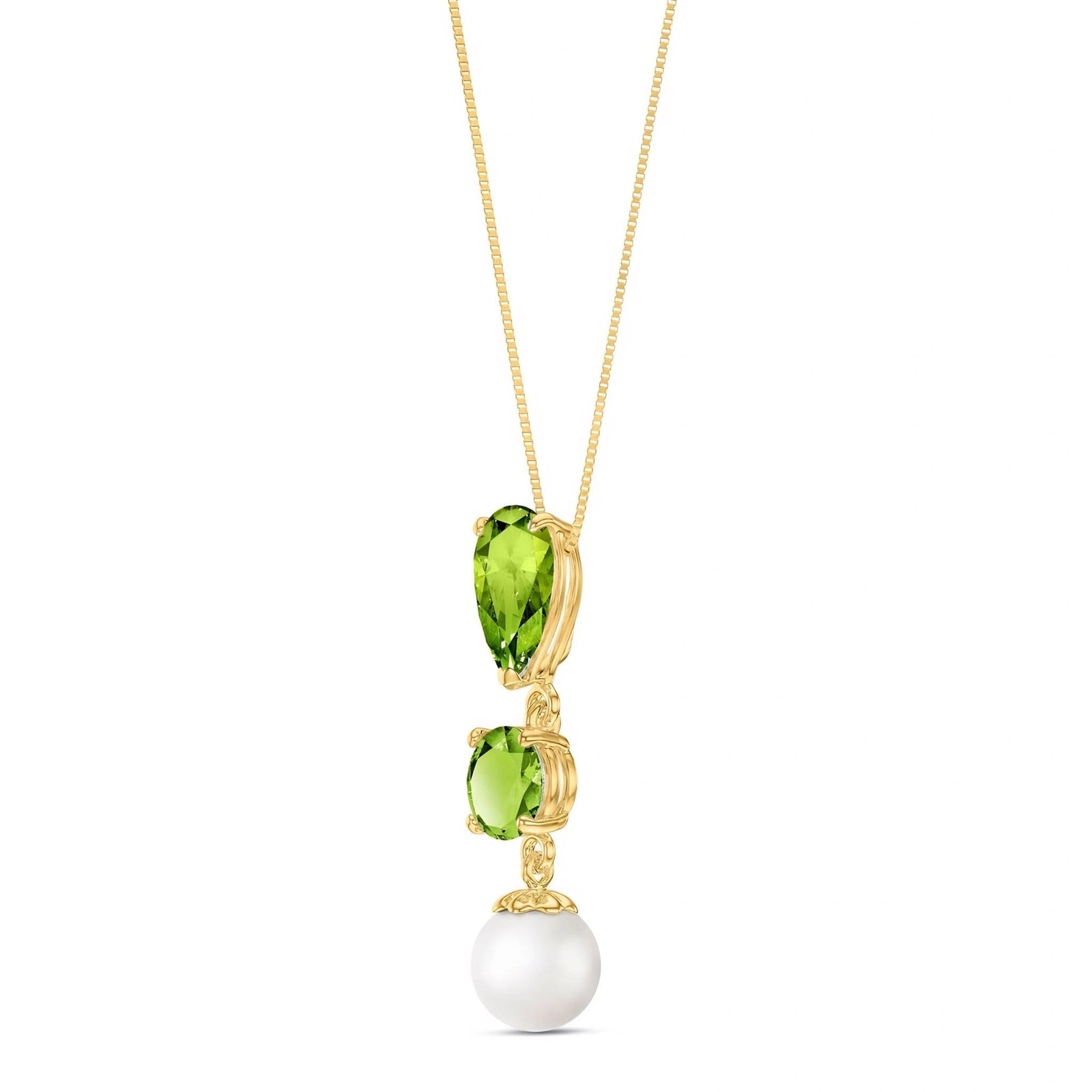 Yellow Gold Atelier Necklace Peridot 10K — Domitilla