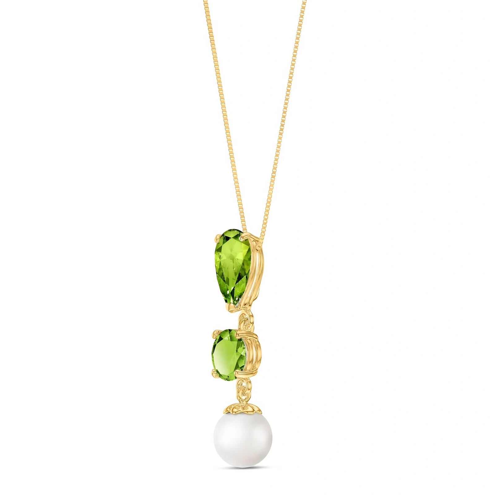 Yellow Gold Atelier Necklace Peridot 10K — Domitilla