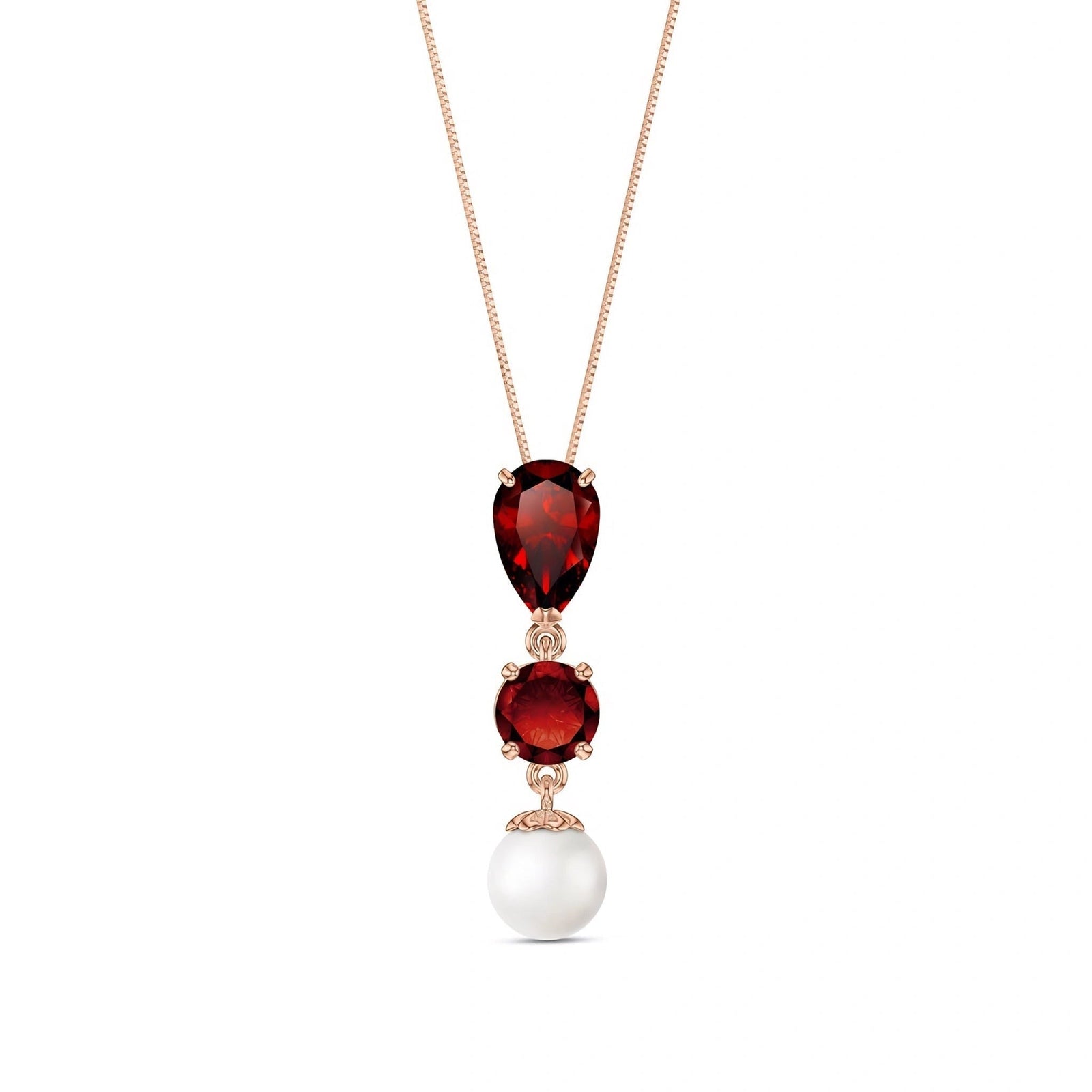 Rose Gold Atelier Necklace Garnet 10K — Domitilla