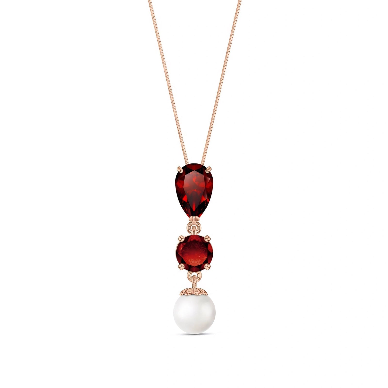 Rose Gold Atelier Necklace Garnet 10K — Domitilla
