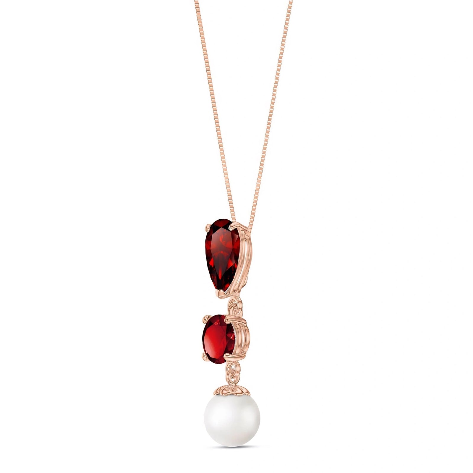 Rose Gold Atelier Necklace Garnet 10K — Domitilla