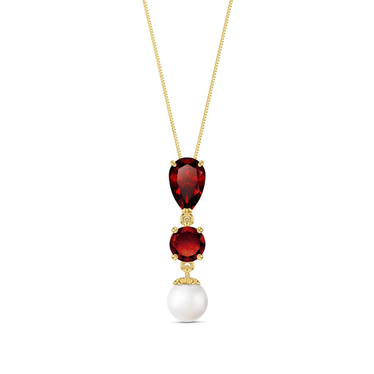 Yellow Gold Atelier Necklace Garnet 10K — Domitilla