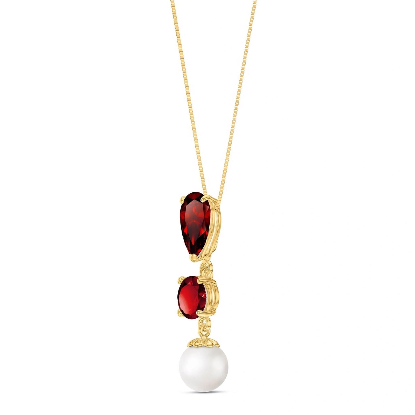 Yellow Gold Atelier Necklace Garnet 10K — Domitilla