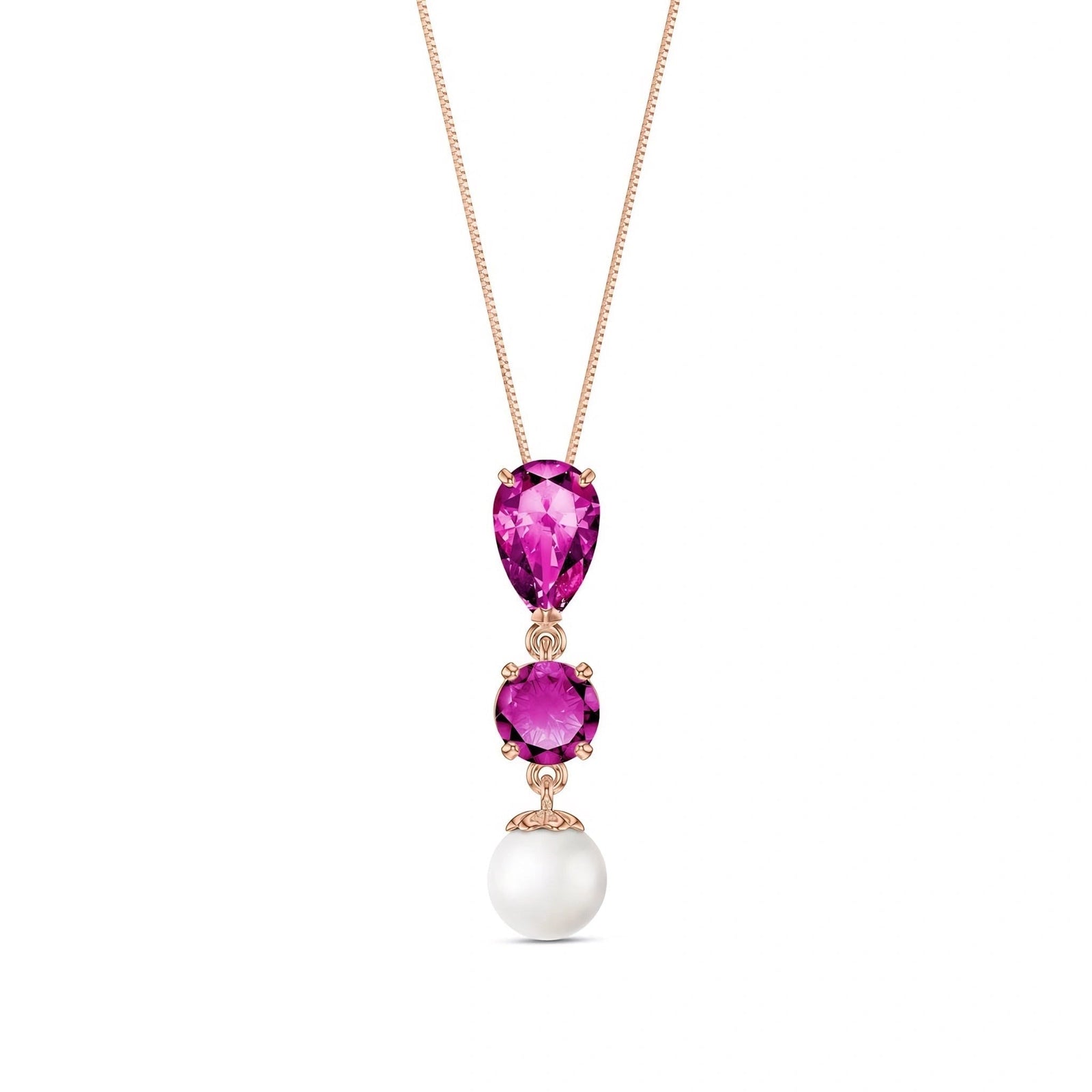 Rose Gold Atelier Necklace Pink Topaz 10K — Domitilla