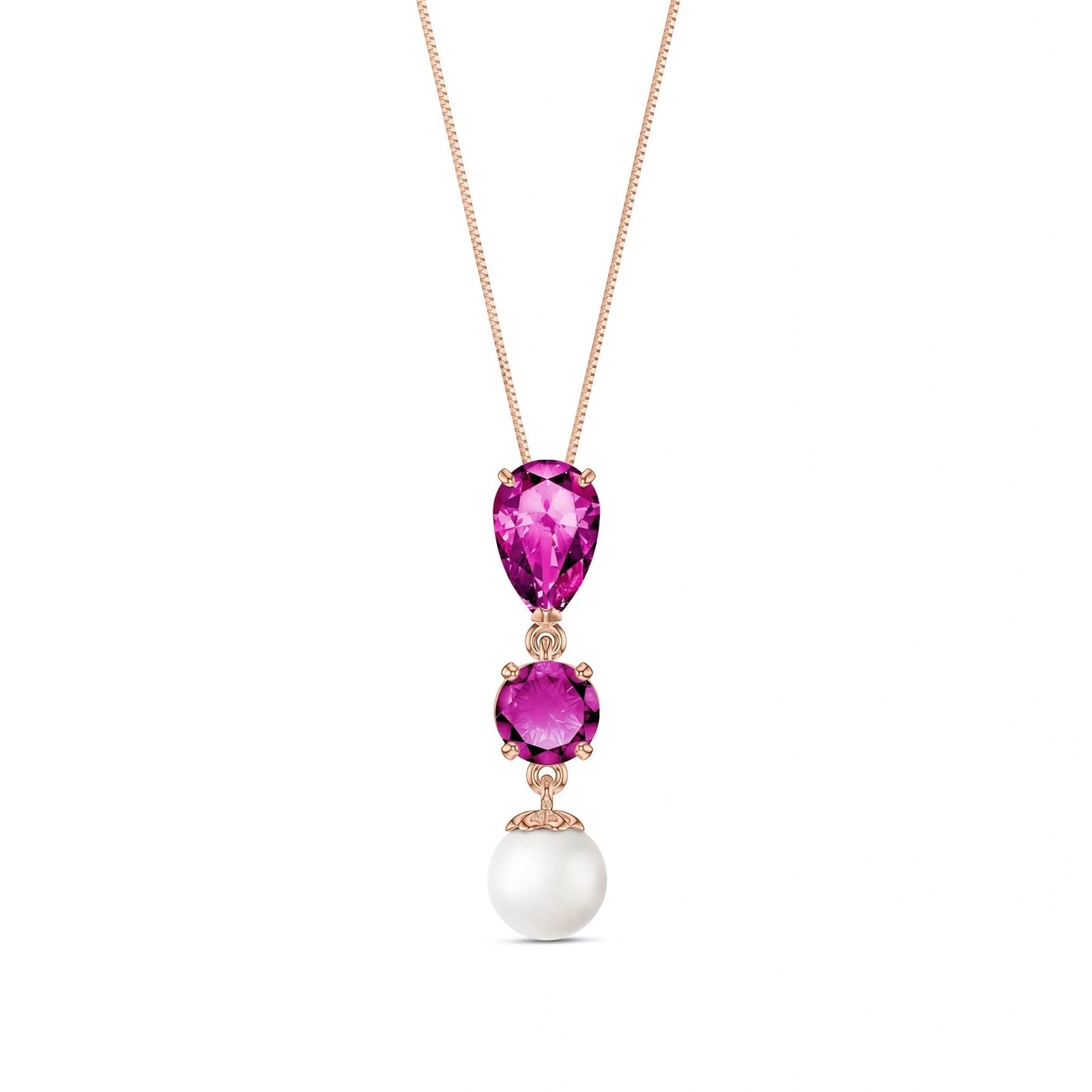 Rose Gold Atelier Necklace Pink Topaz 10K — Domitilla