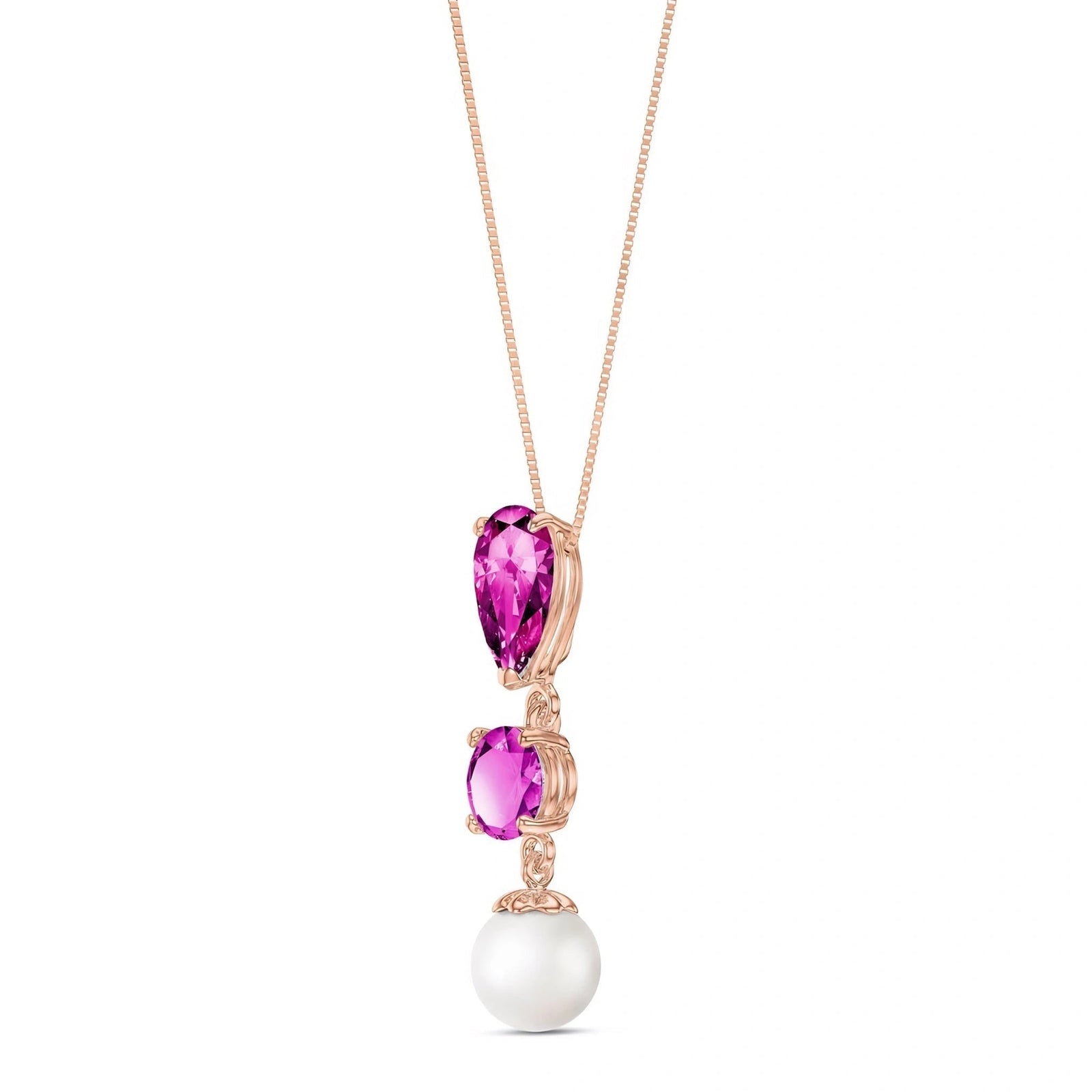 Rose Gold Atelier Necklace Pink Topaz 10K — Domitilla