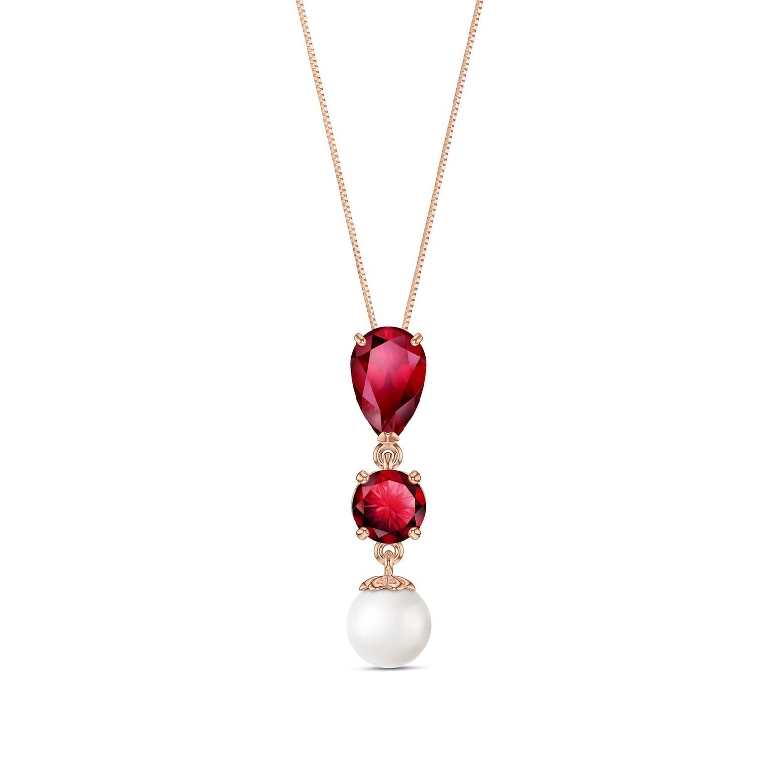 Rose Gold Atelier Necklace Ruby 10K — Domitilla