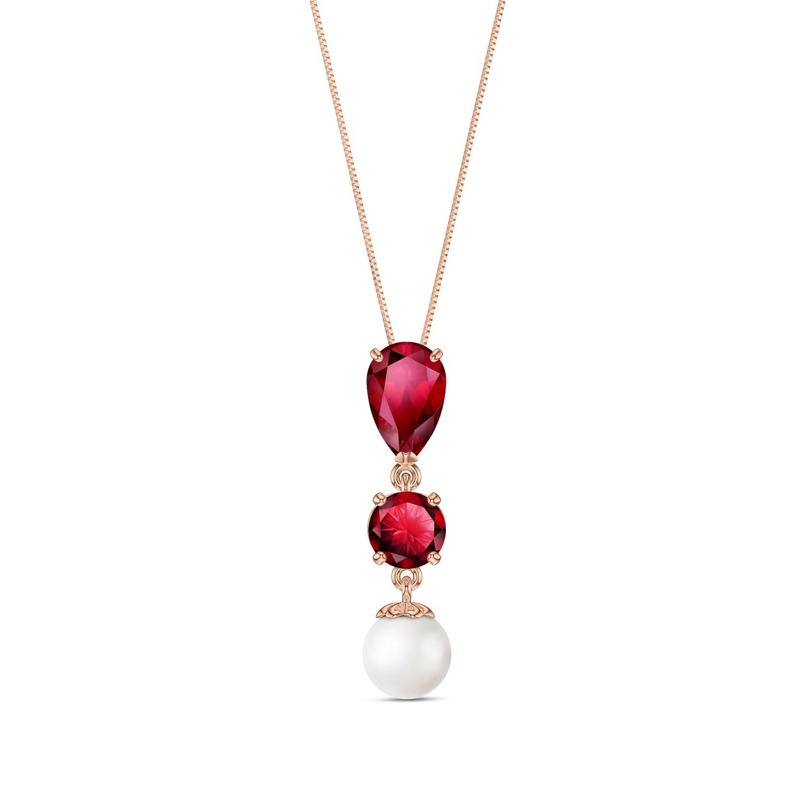 Rose Gold Atelier Necklace Ruby 10K — Domitilla
