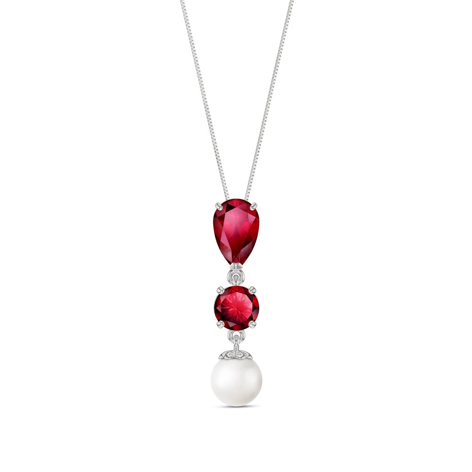 White Gold Atelier Necklace Ruby 10K — Domitilla