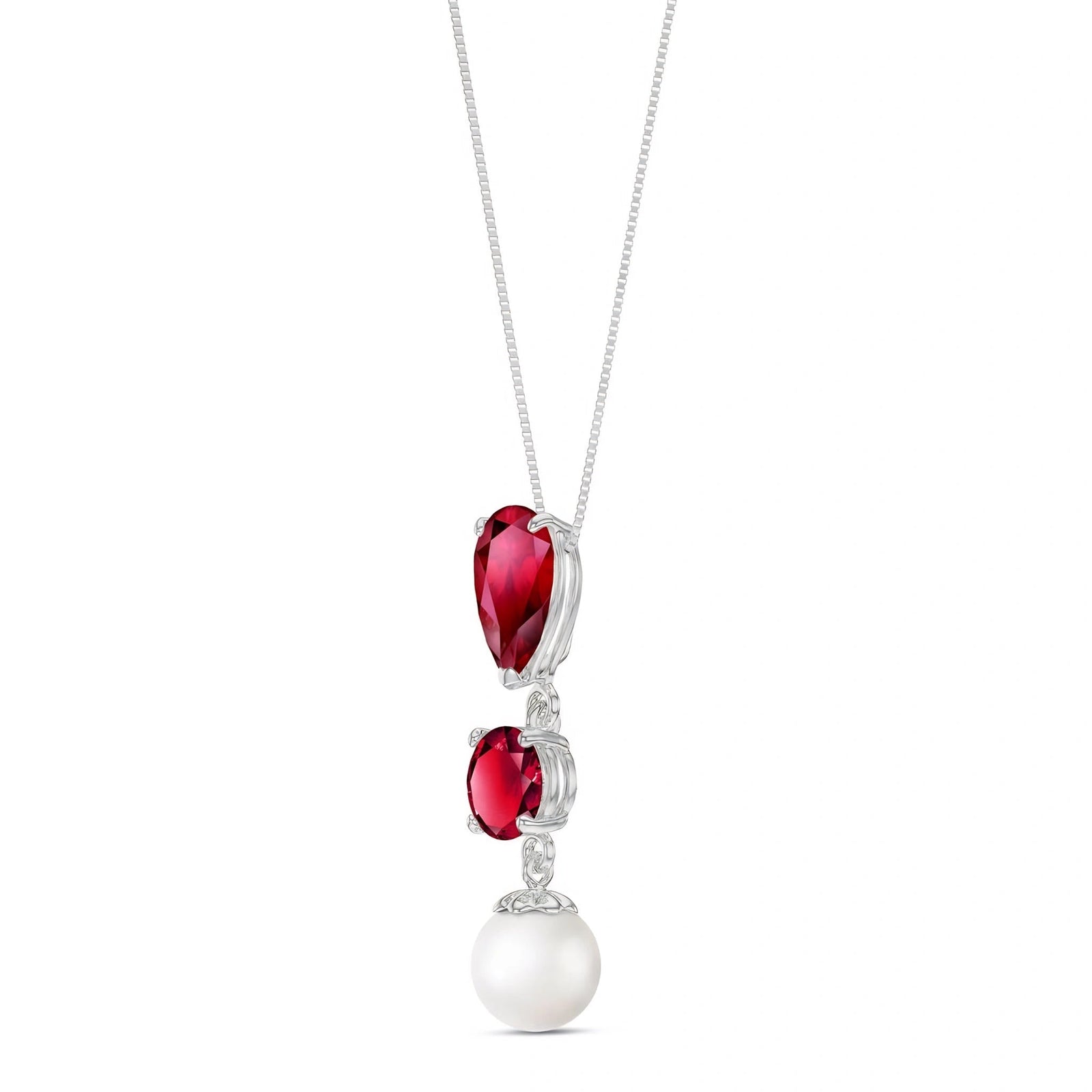 White Gold Atelier Necklace Ruby 10K — Domitilla