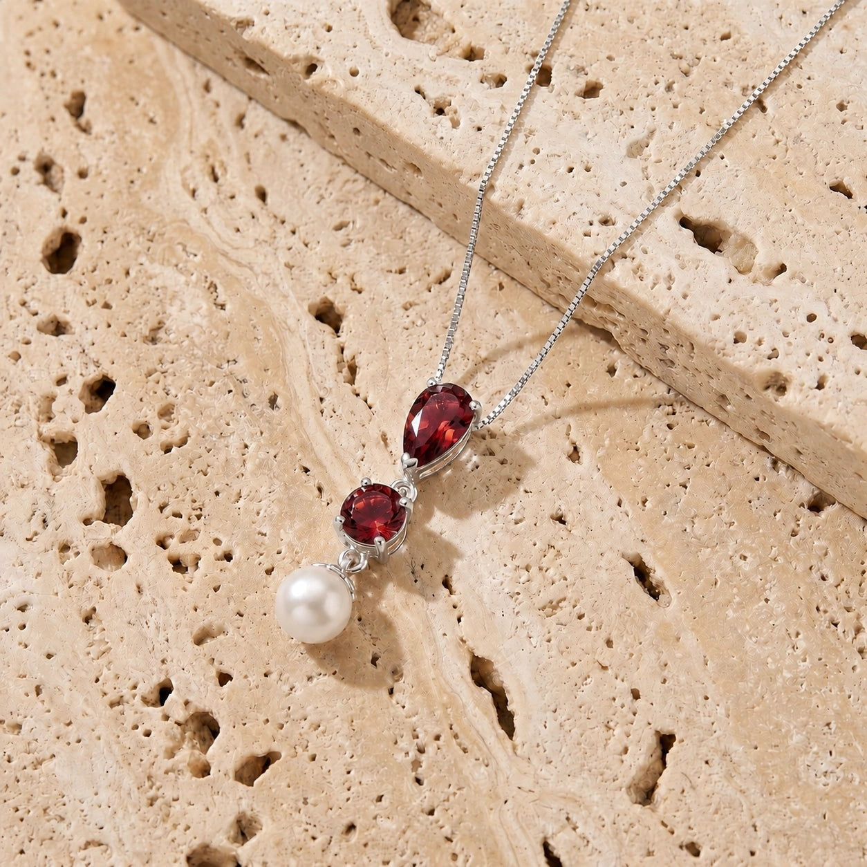 White Gold Atelier Necklace Ruby 10K — Domitilla