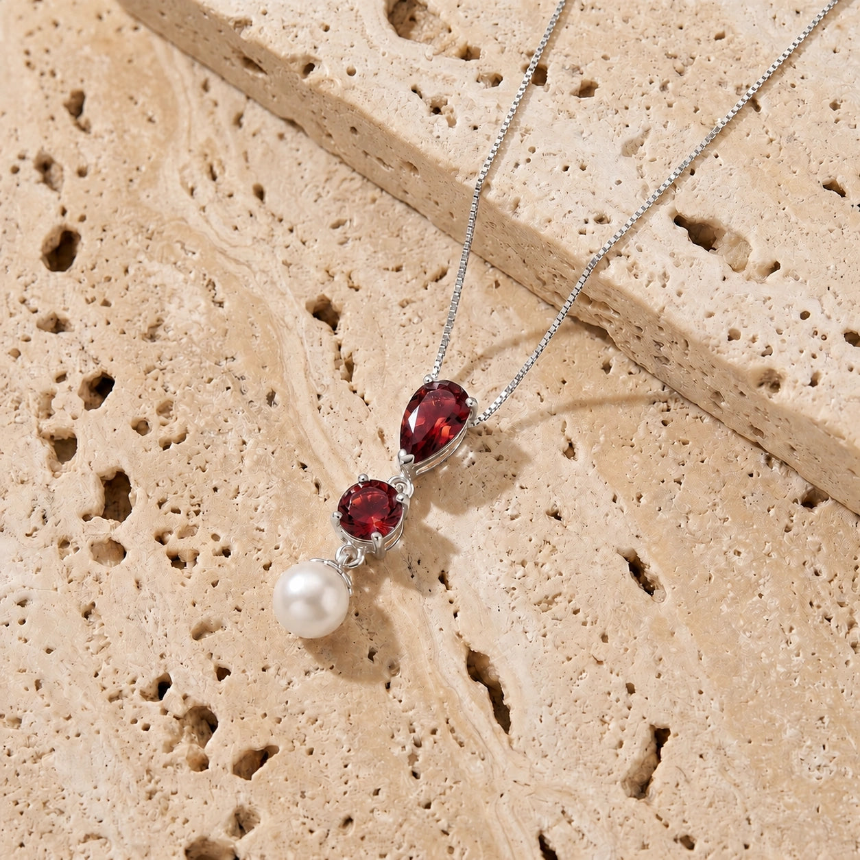 White Gold Atelier Necklace Ruby 10K — Domitilla