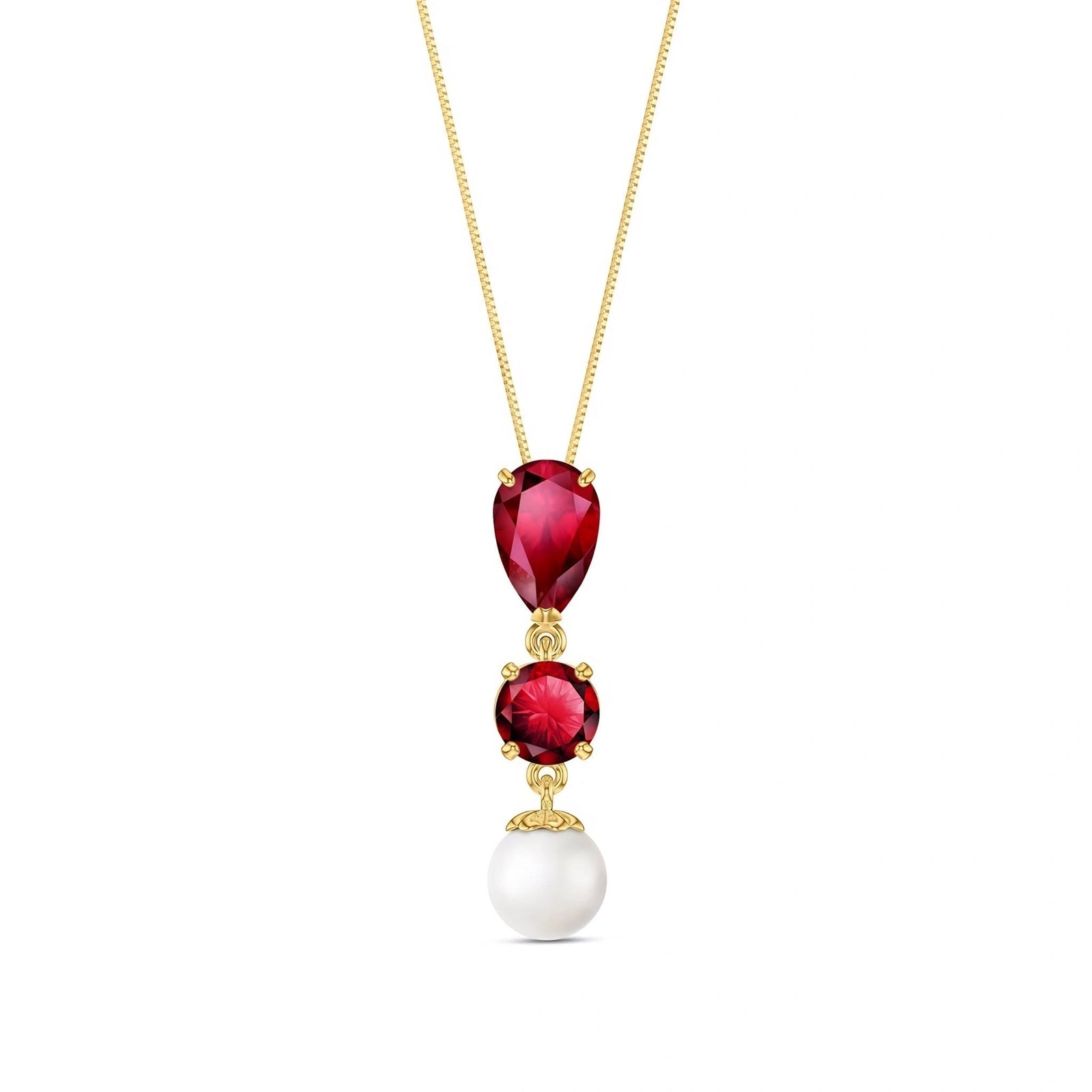 Yellow Gold Atelier Necklace Ruby 10K — Domitilla