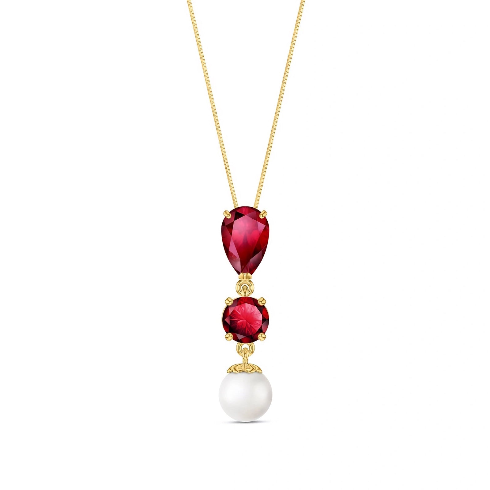 Yellow Gold Atelier Necklace Ruby 10K — Domitilla