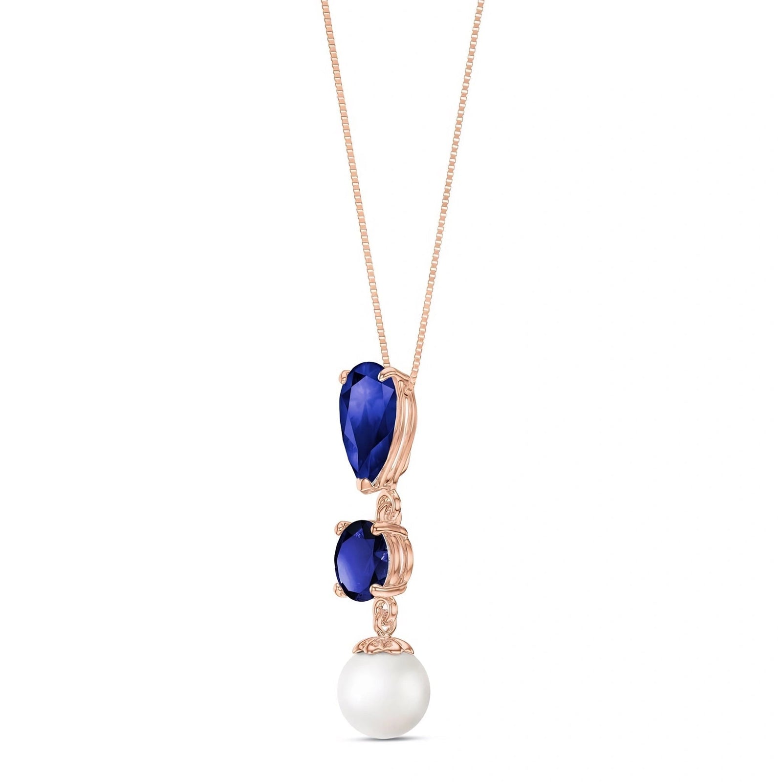 Rose Gold Atelier Necklace Sapphire 10K — Domitilla