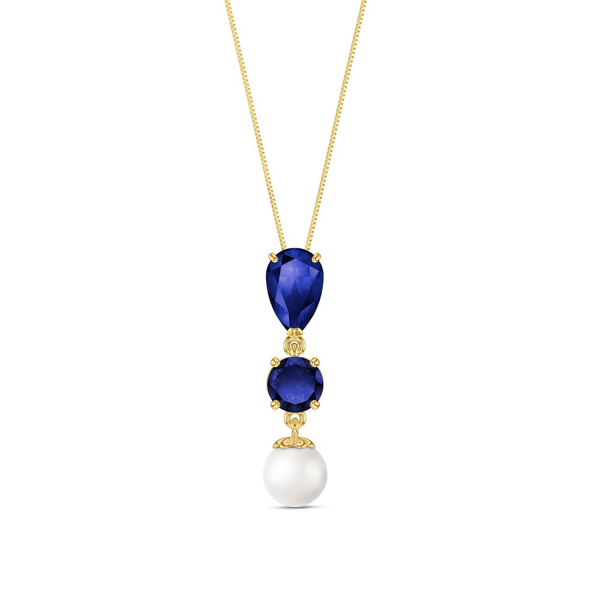 Yellow Gold Atelier Necklace Sapphire 10K — Domitilla