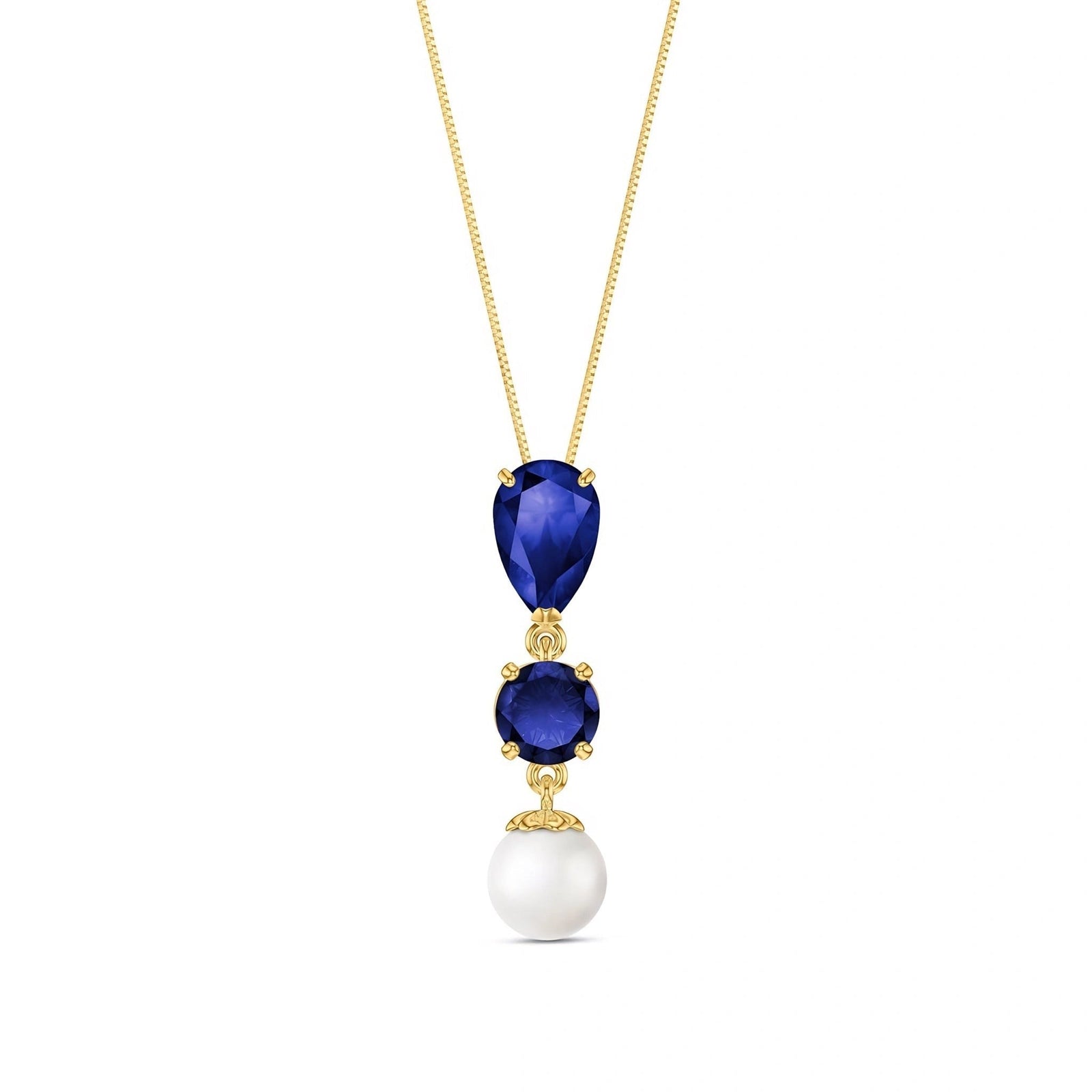 Yellow Gold Atelier Necklace Sapphire 10K — Domitilla