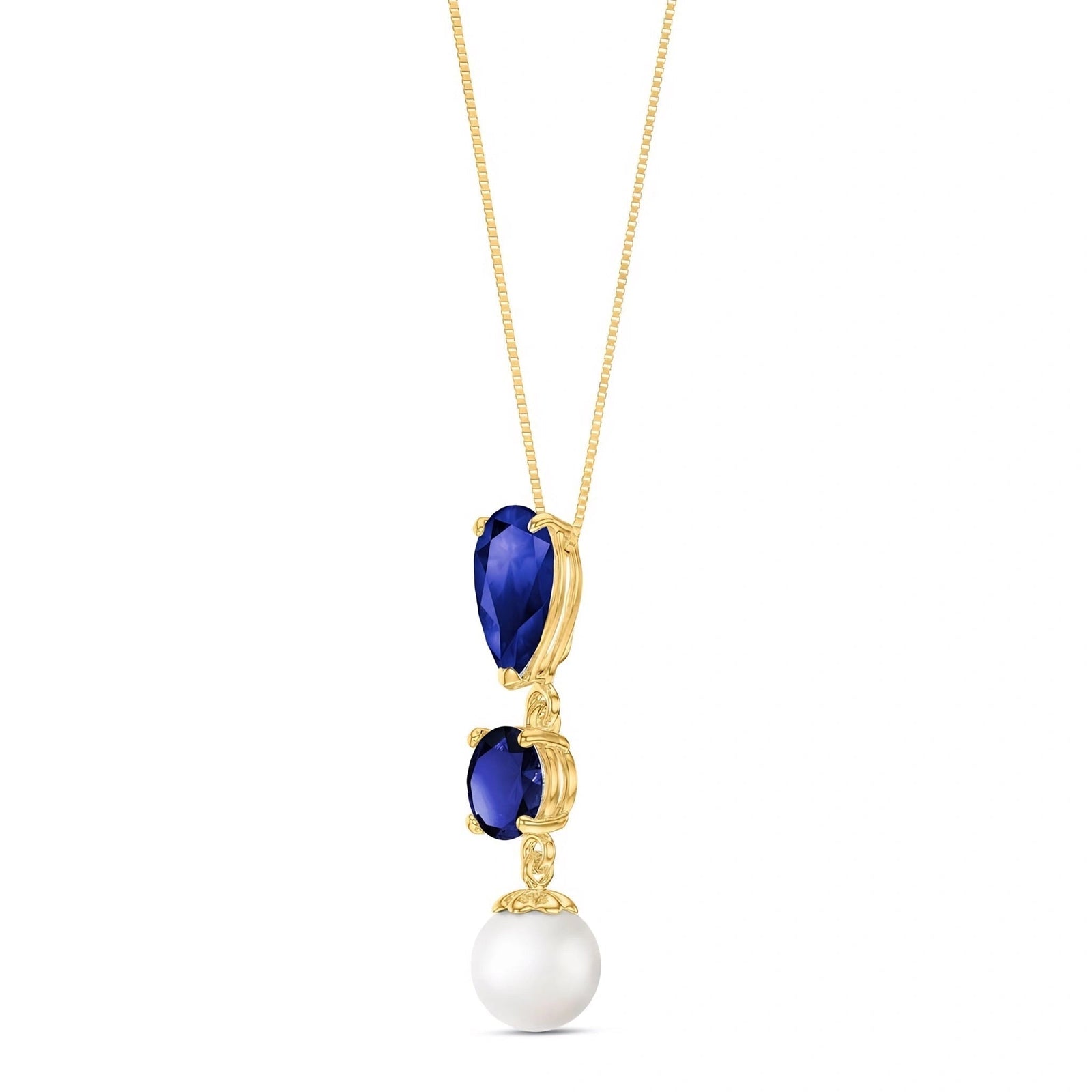 Yellow Gold Atelier Necklace Sapphire 10K — Domitilla