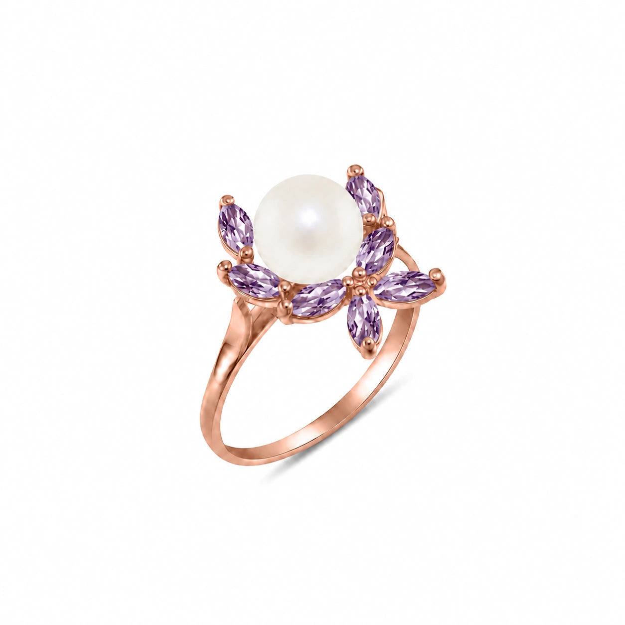 Rose Gold Pearl & Amethyst — Orsola