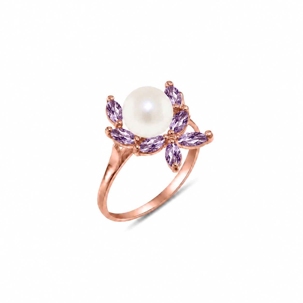 Rose Gold Pearl & Amethyst — Orsola