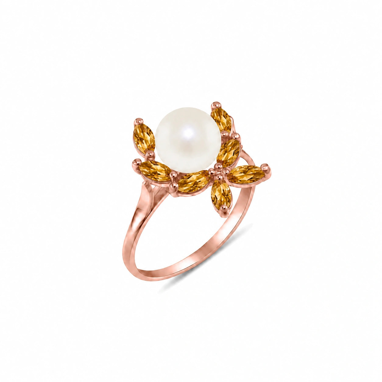 Rose Gold Pearl & Citrine — Orsola