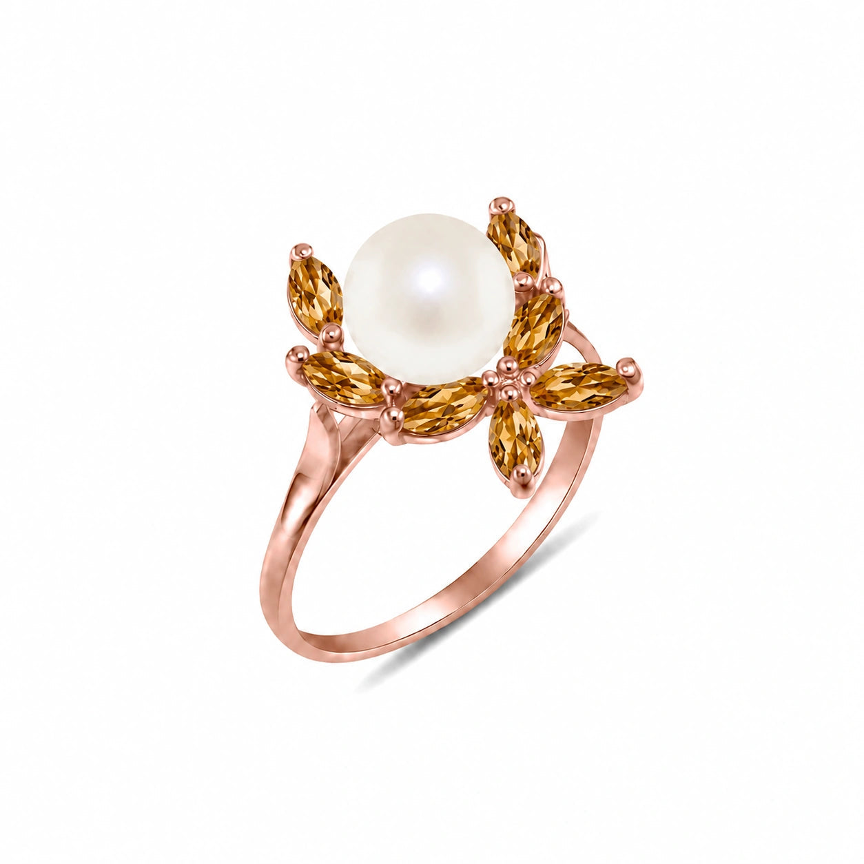 Rose Gold Pearl & Citrine — Orsola