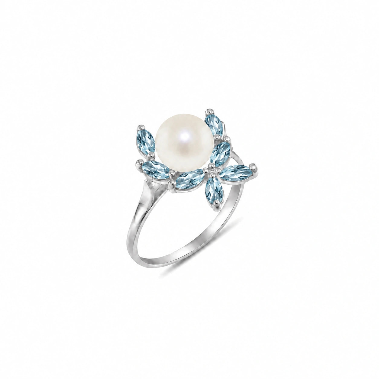 White Gold Pearl & Citrine — Orsola