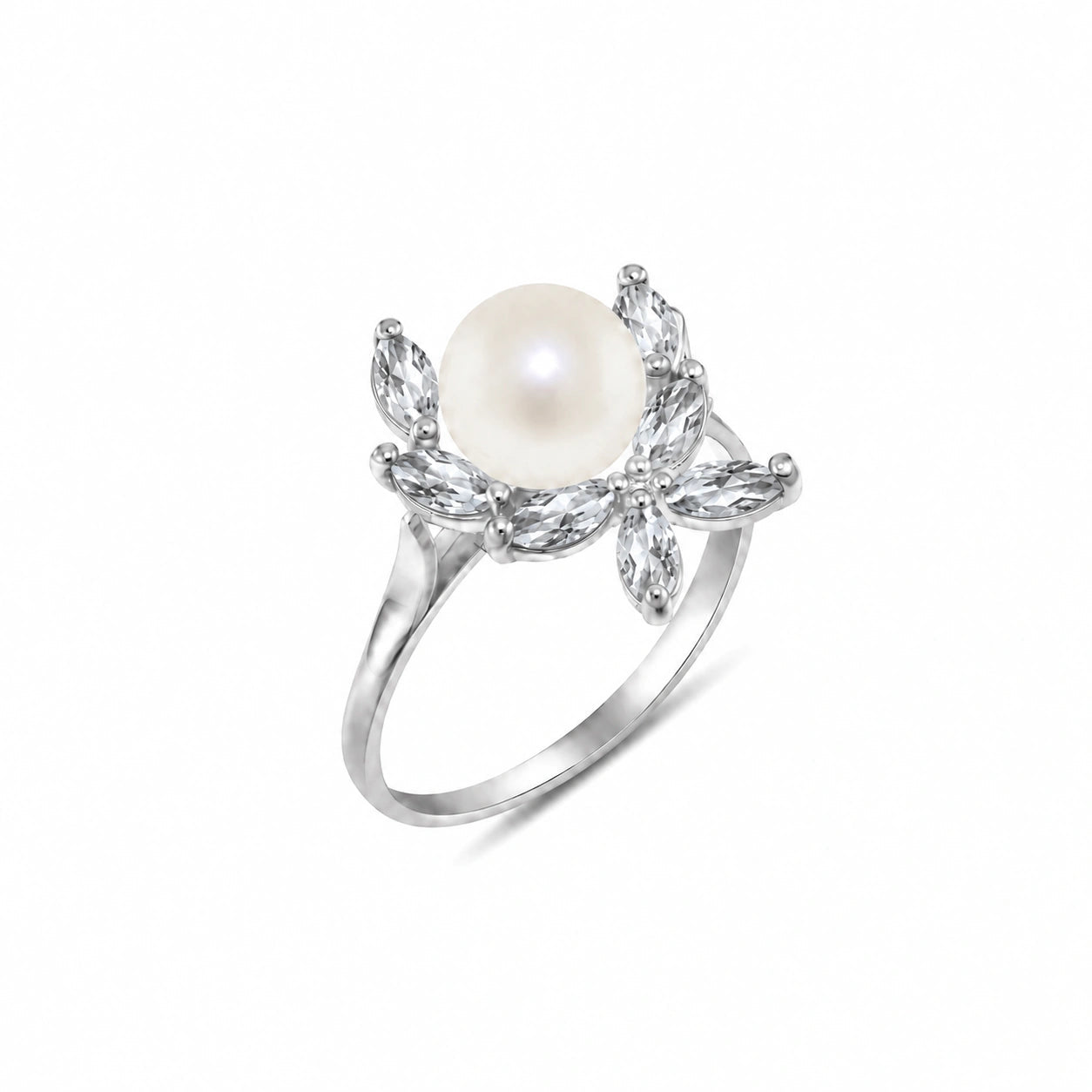 White Gold Pearl & Citrine — Orsola