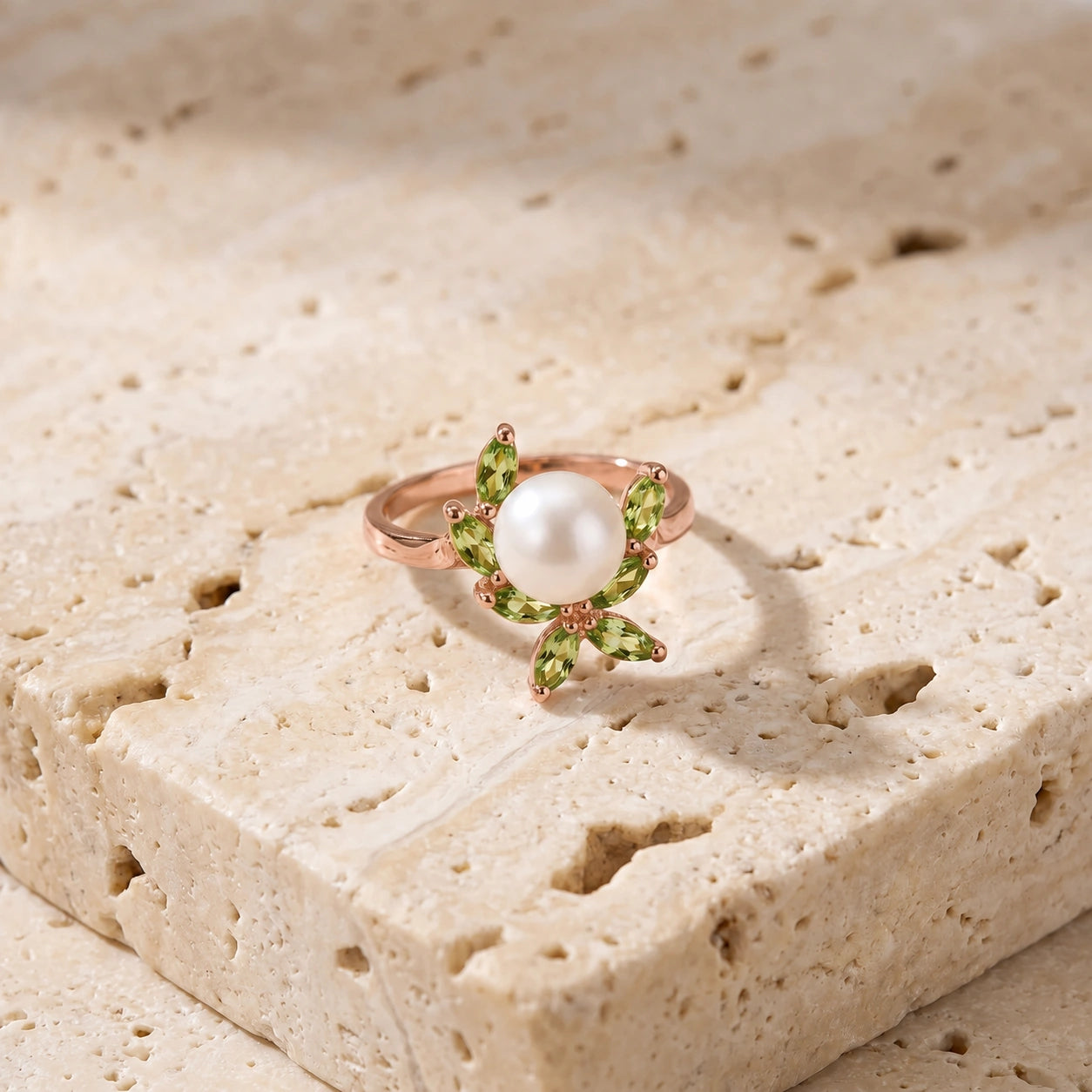 Rose Gold Pearl & Peridot — Orsola