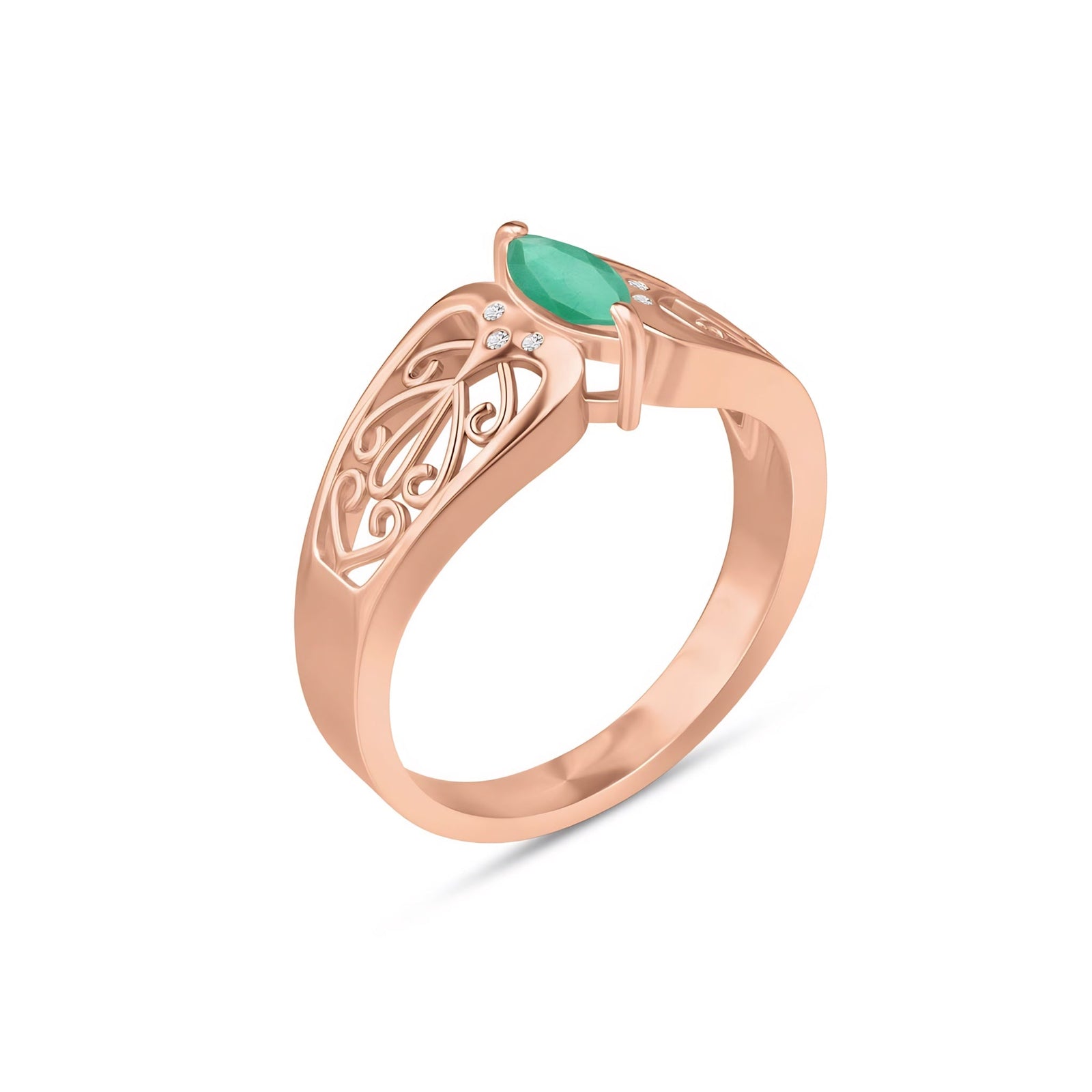 Rose Gold Petal Ring Citrine 10K — Penelope