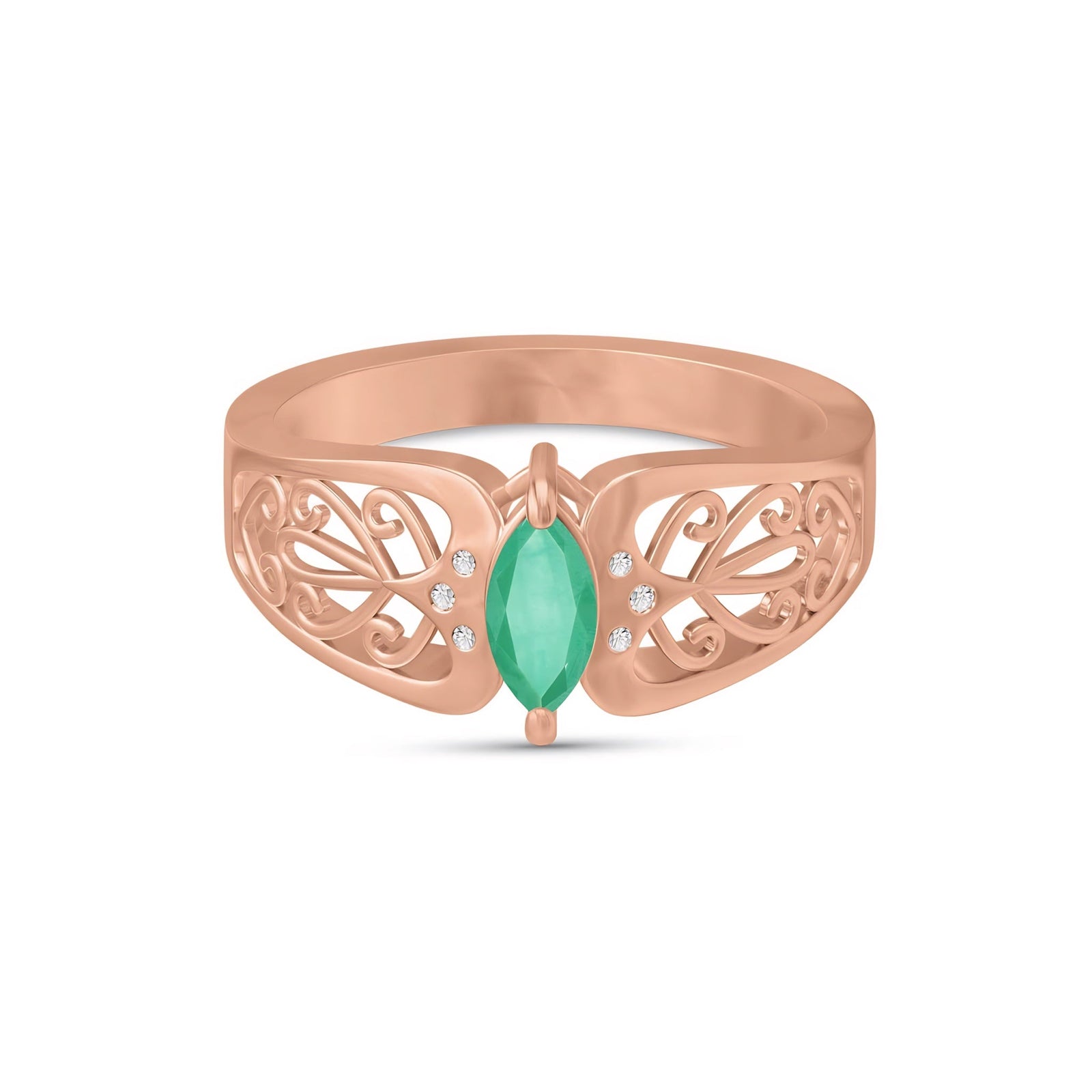 Rose Gold Petal Ring Citrine 10K — Penelope