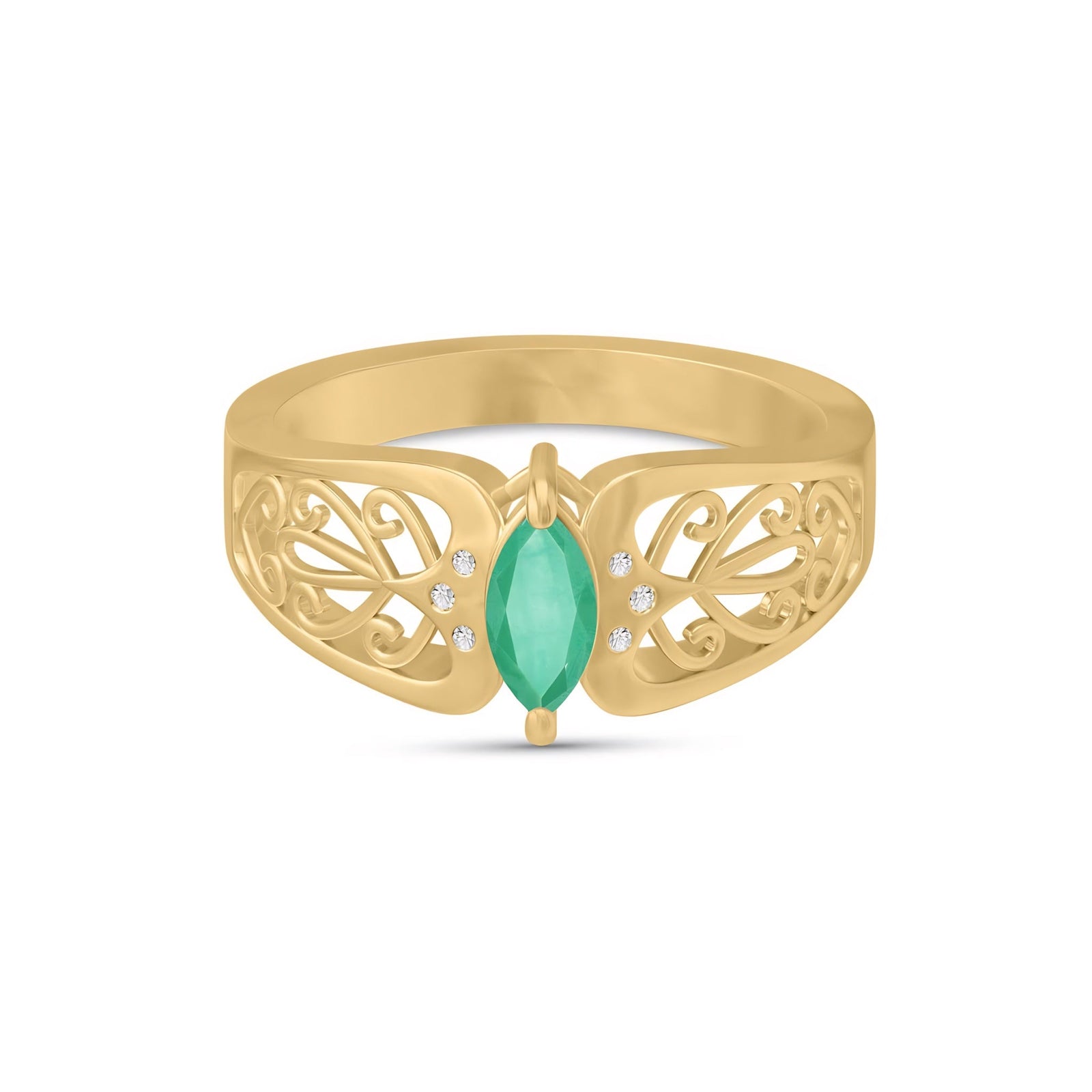 Yellow Gold Petal Ring Citrine 10K — Penelope