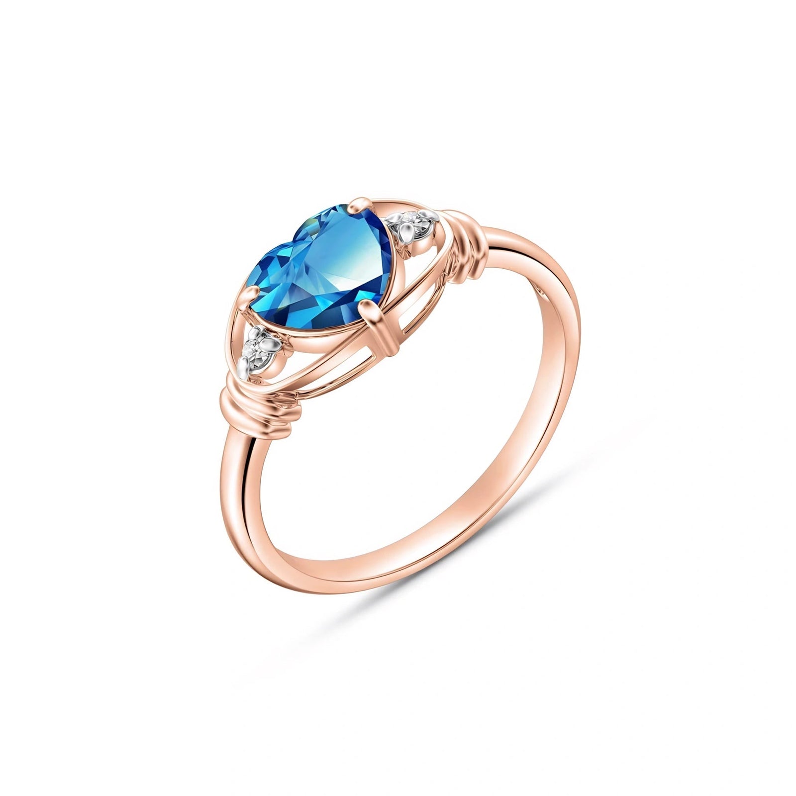 Rose Gold Belle Ring Blue Topaz 10K — Pierina