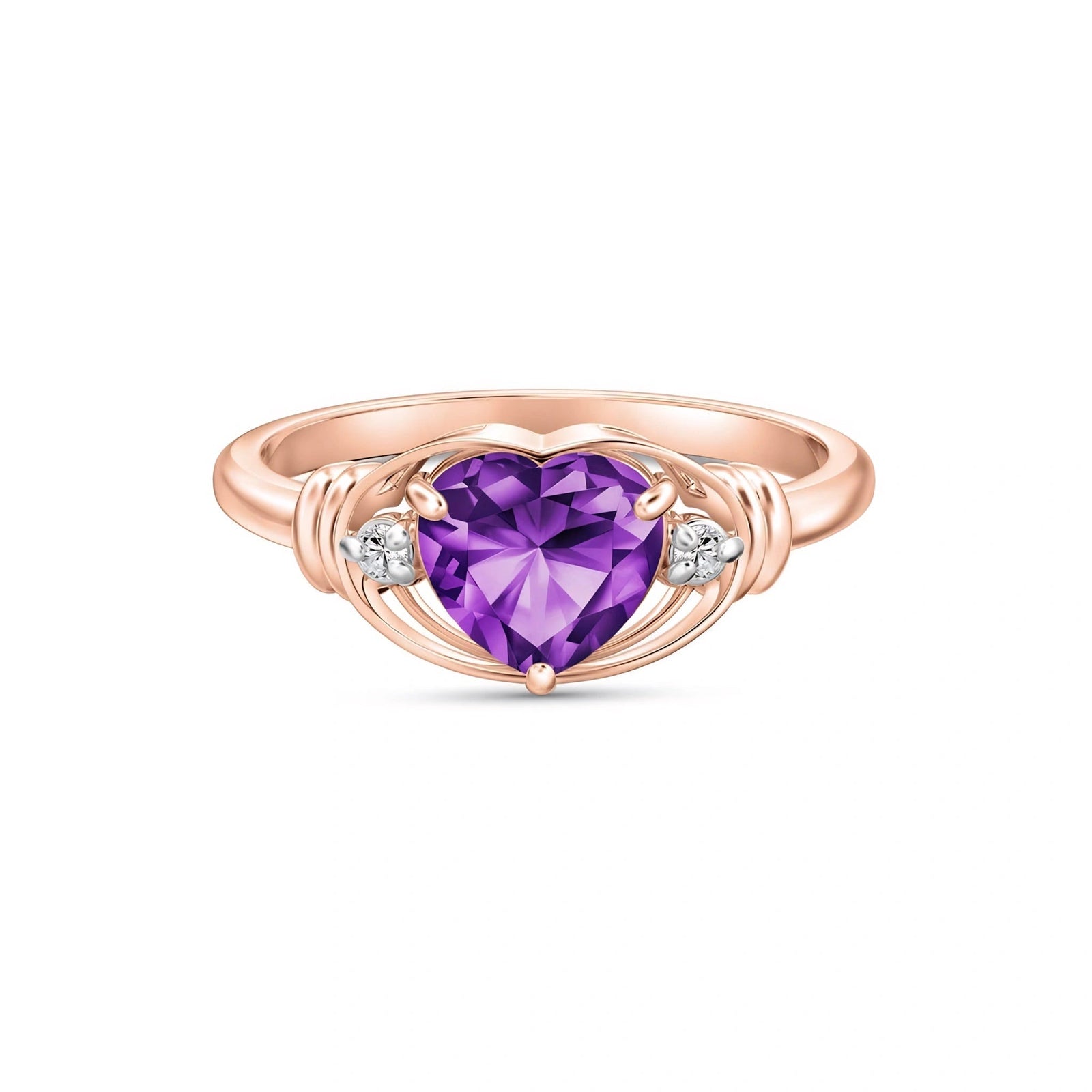 Rose Gold Belle Ring Amethyst 10K — Pierina