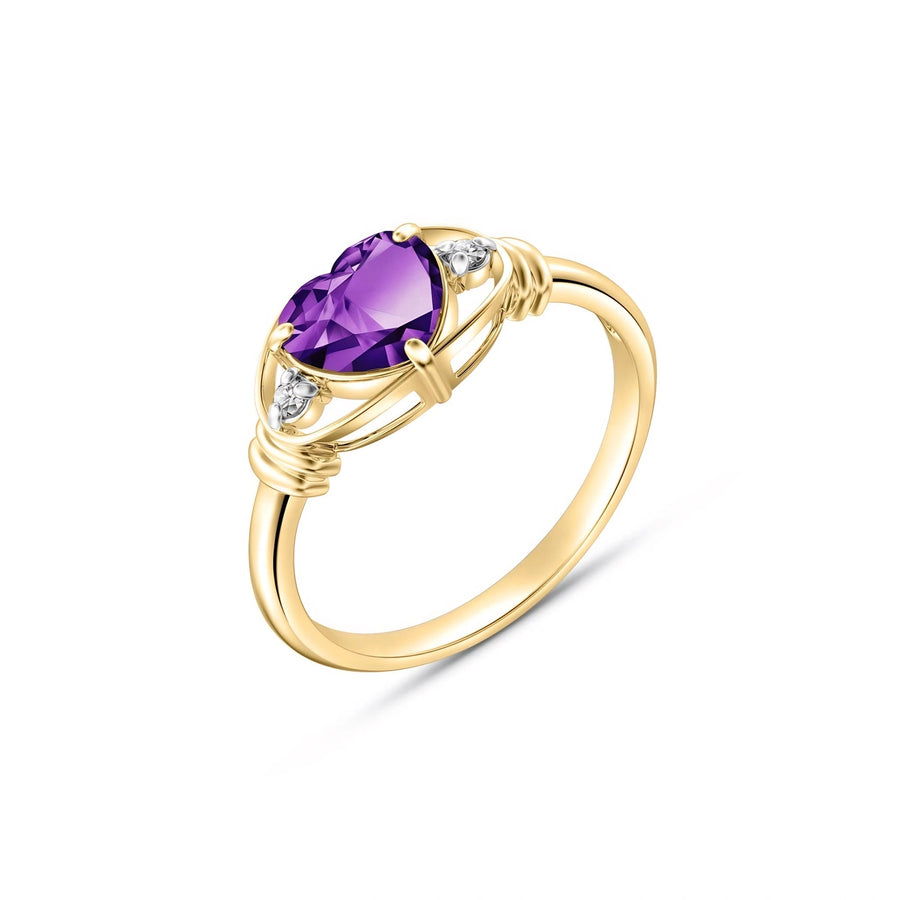 Yellow Gold Belle Ring Amethyst 10K — Pierina