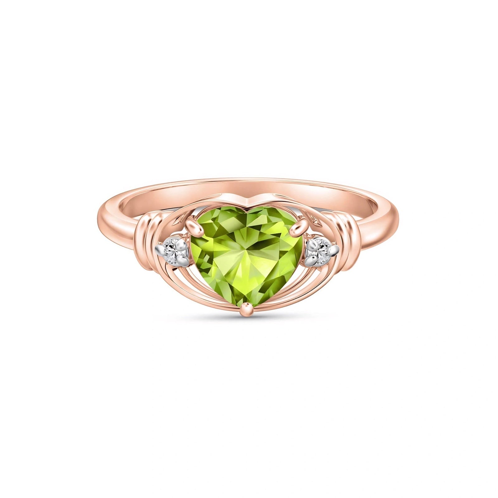 Rose Gold Belle Ring Peridot 10K — Pierina