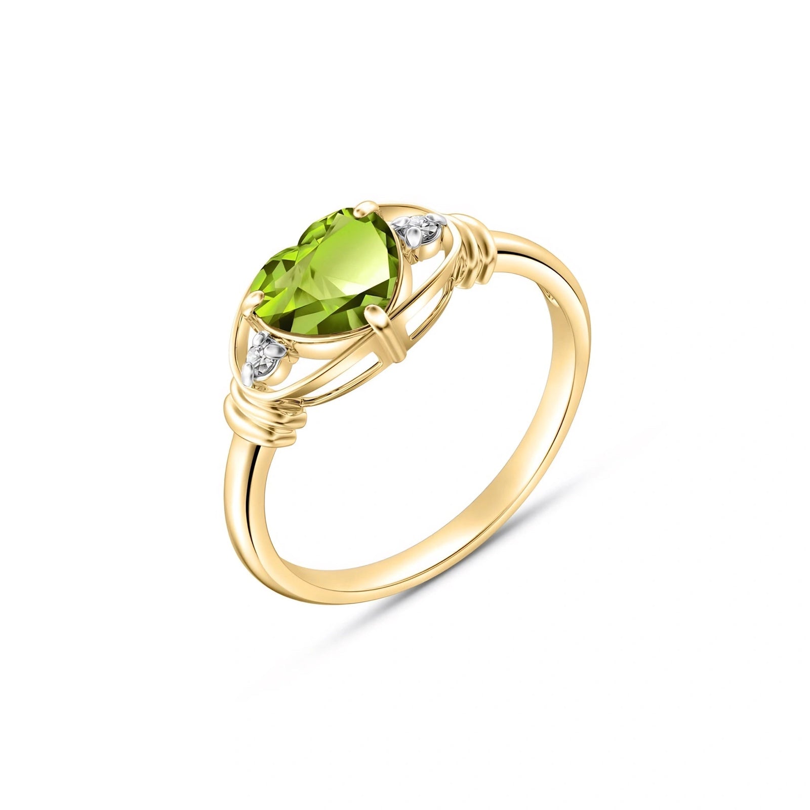 Yellow Gold Belle Ring Peridot 10K — Pierina