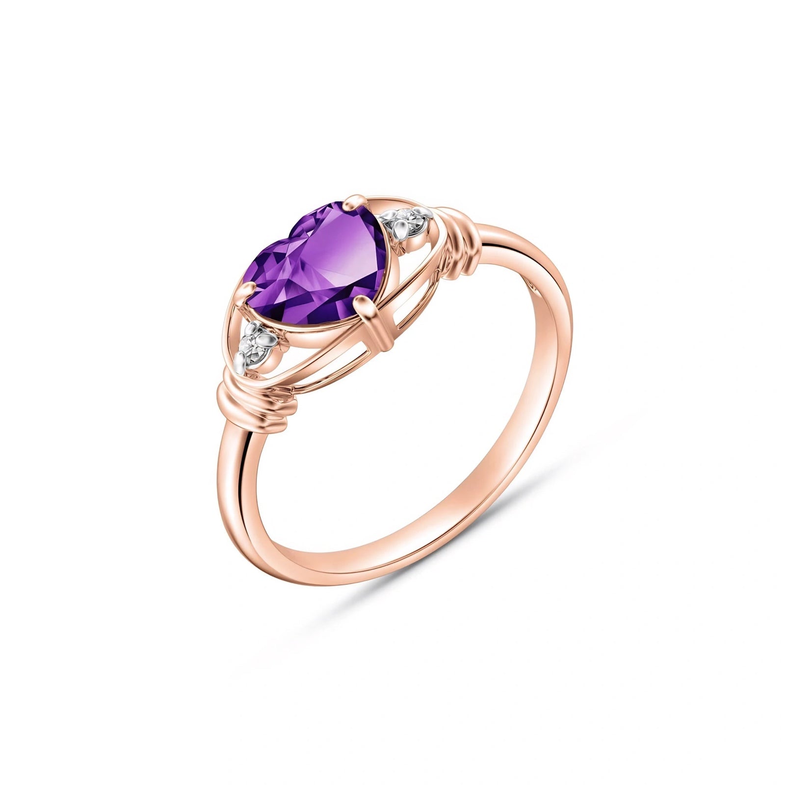 Rose Gold Diamond & Amethyst — Ortensia