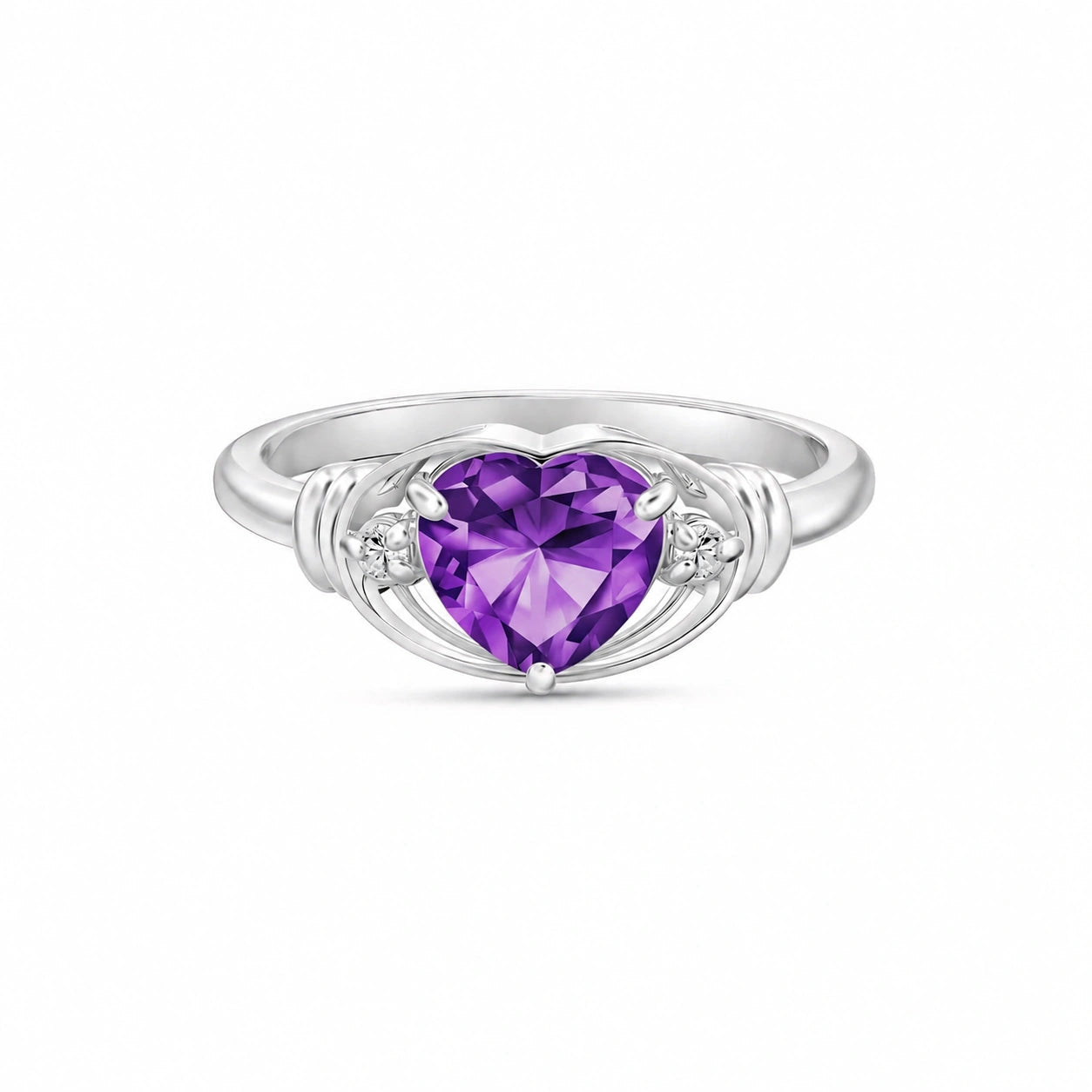 White Gold Diamond & Amethyst — Ortensia