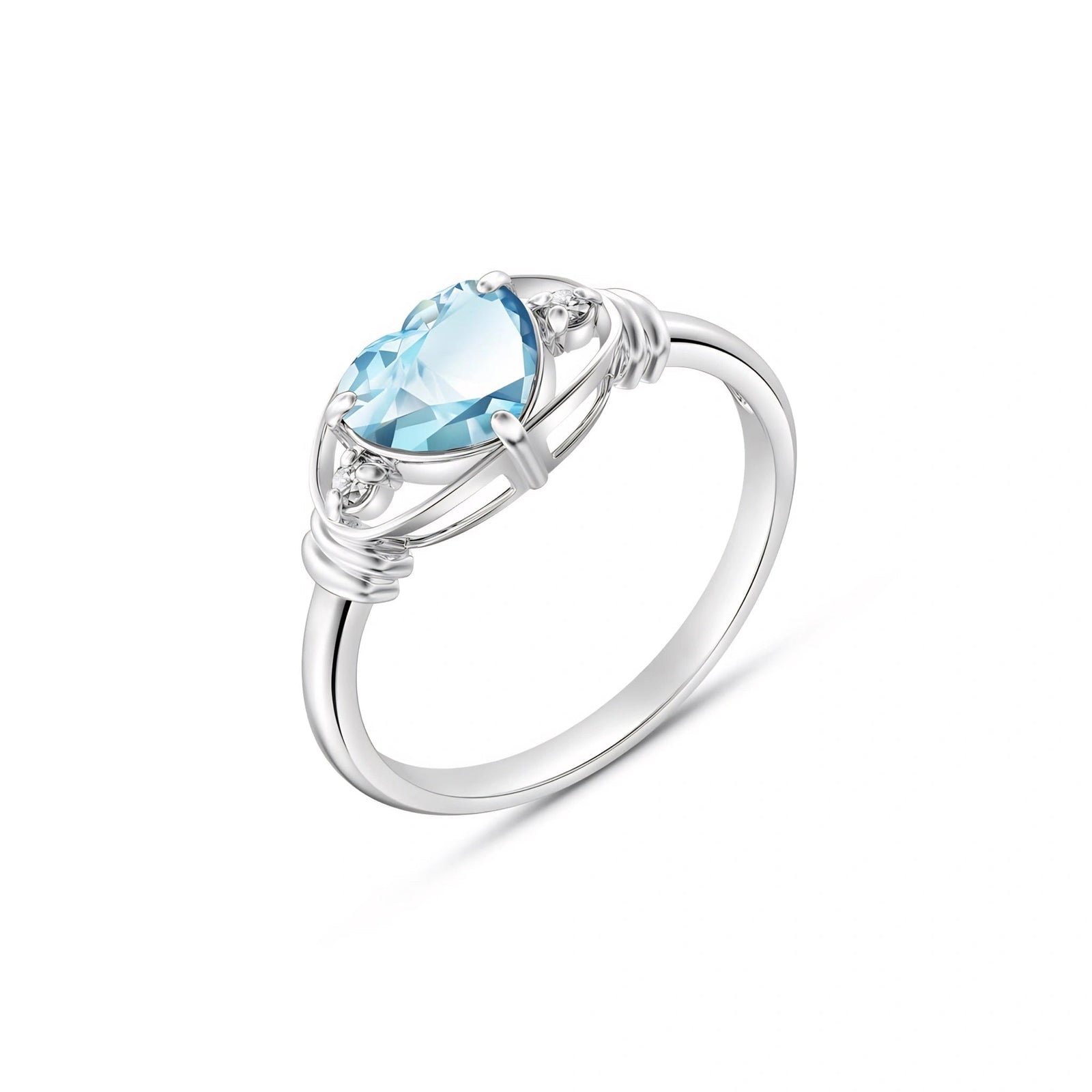 White Gold Diamond & Aquamarine — Ortensia
