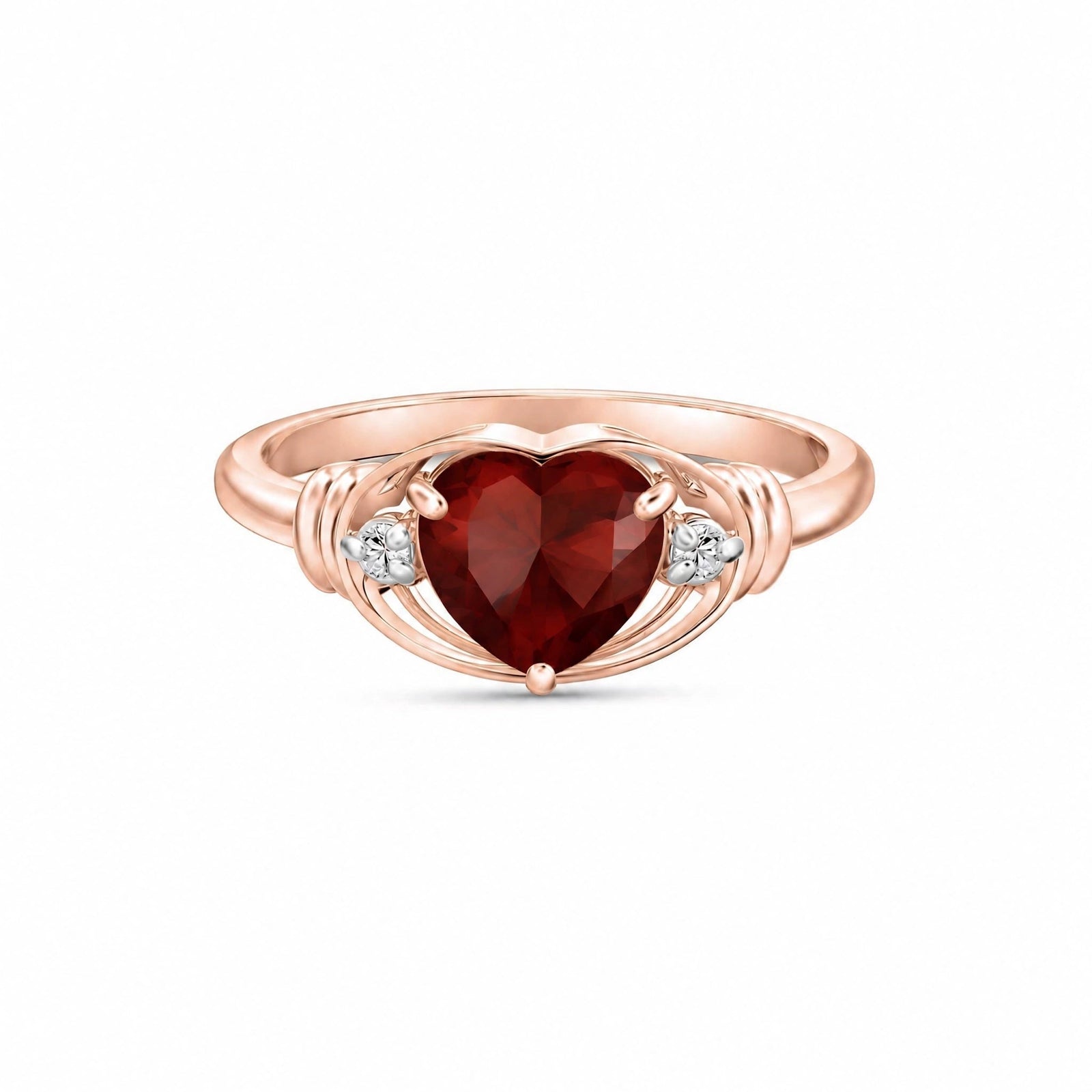 Rose Gold Diamond & Garnet — Ortensia