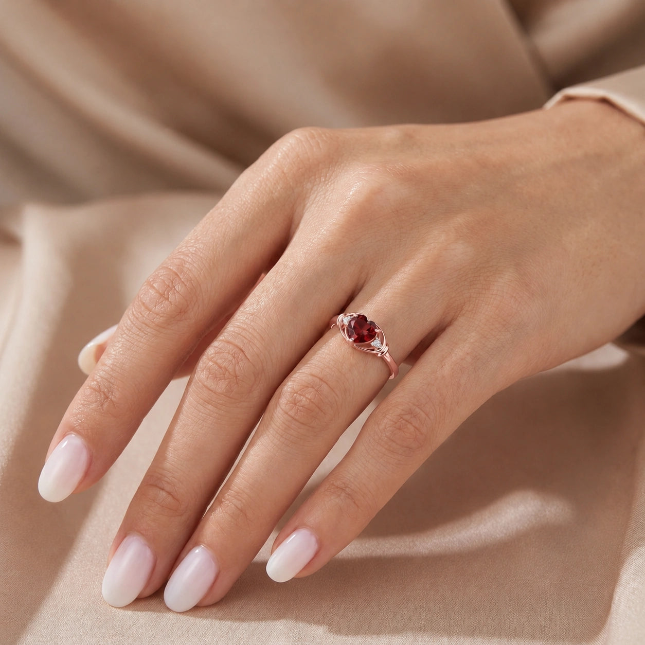 Rose Gold Diamond & Garnet — Ortensia