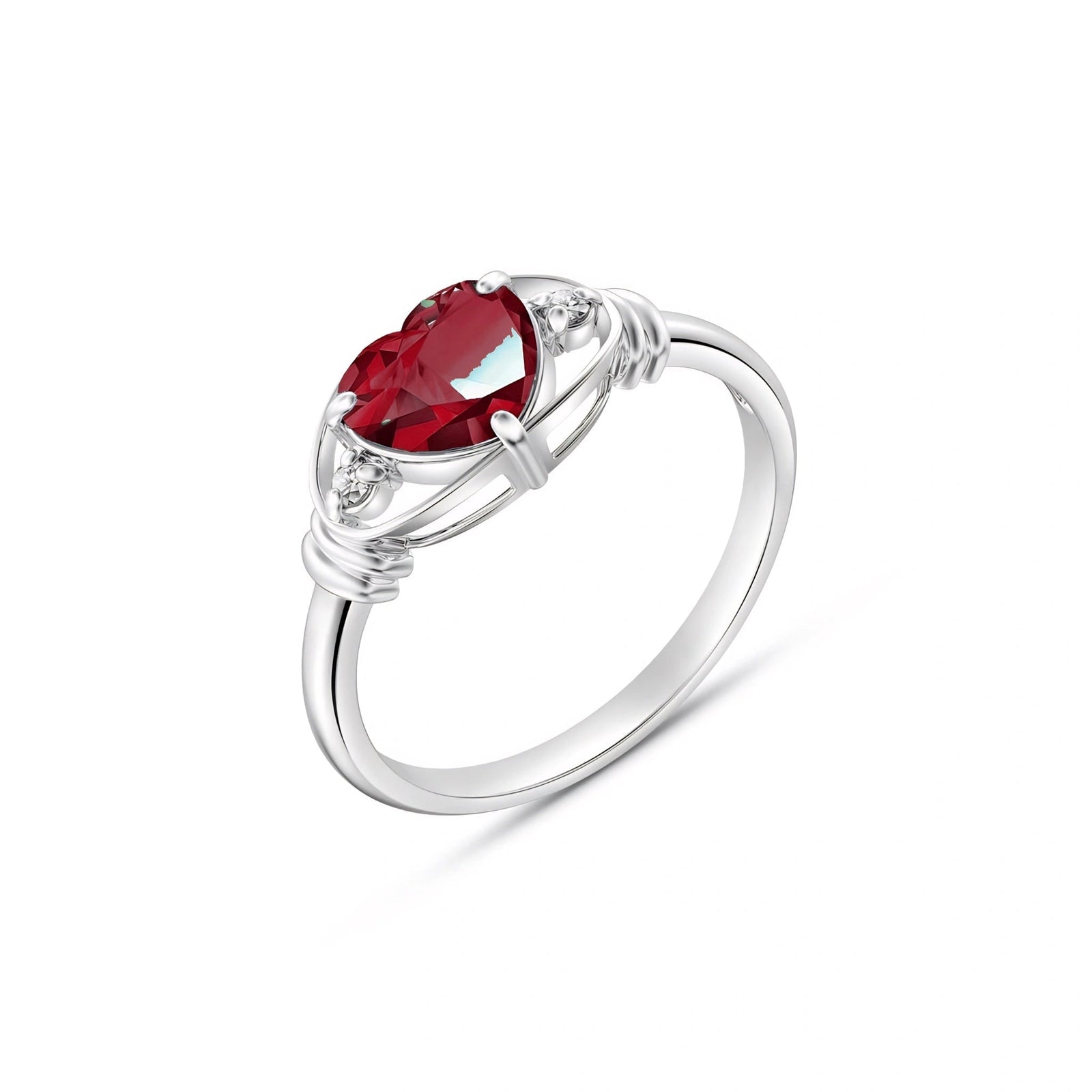 White Gold Diamond & Garnet — Ortensia