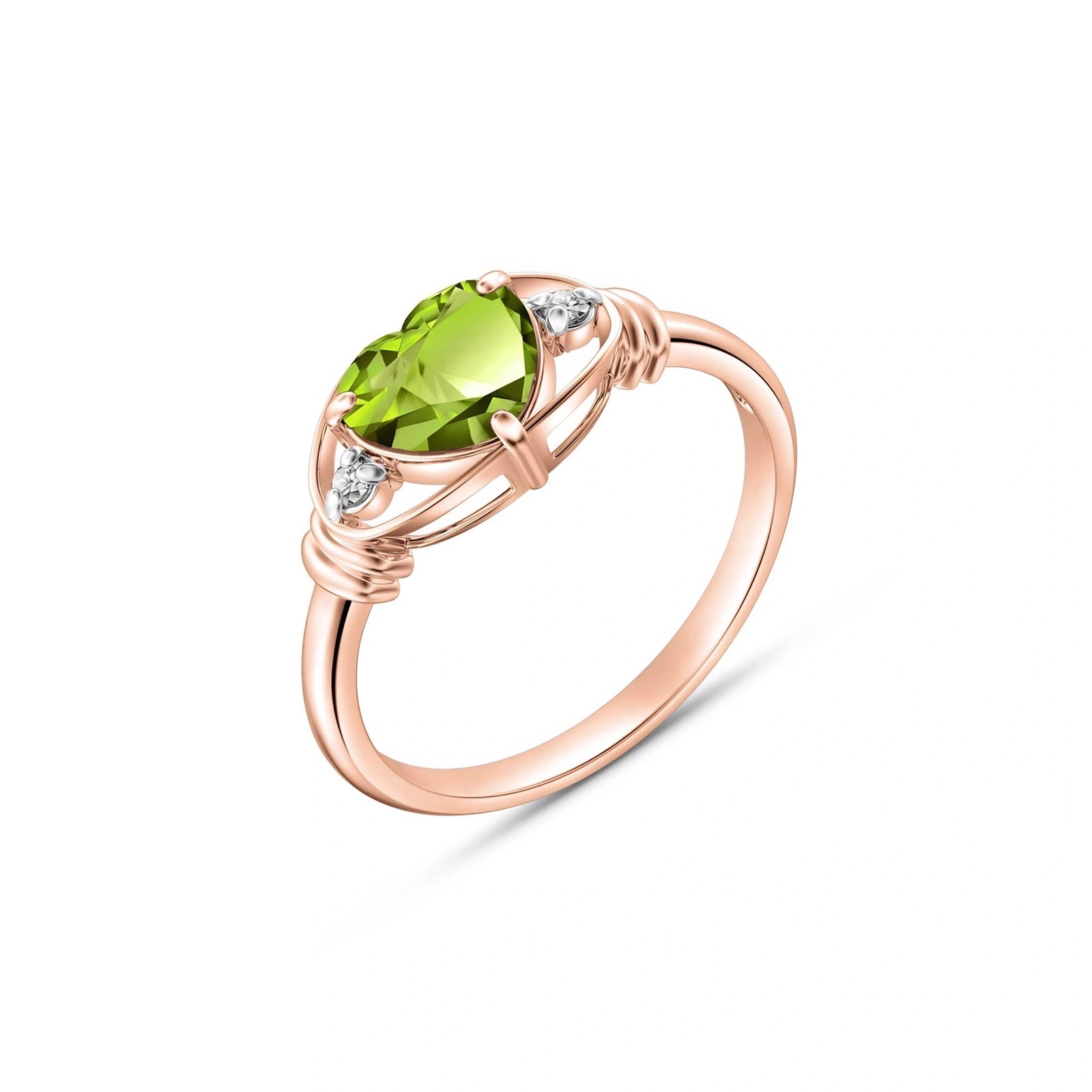 Rose Gold Diamond & Peridot — Ortensia